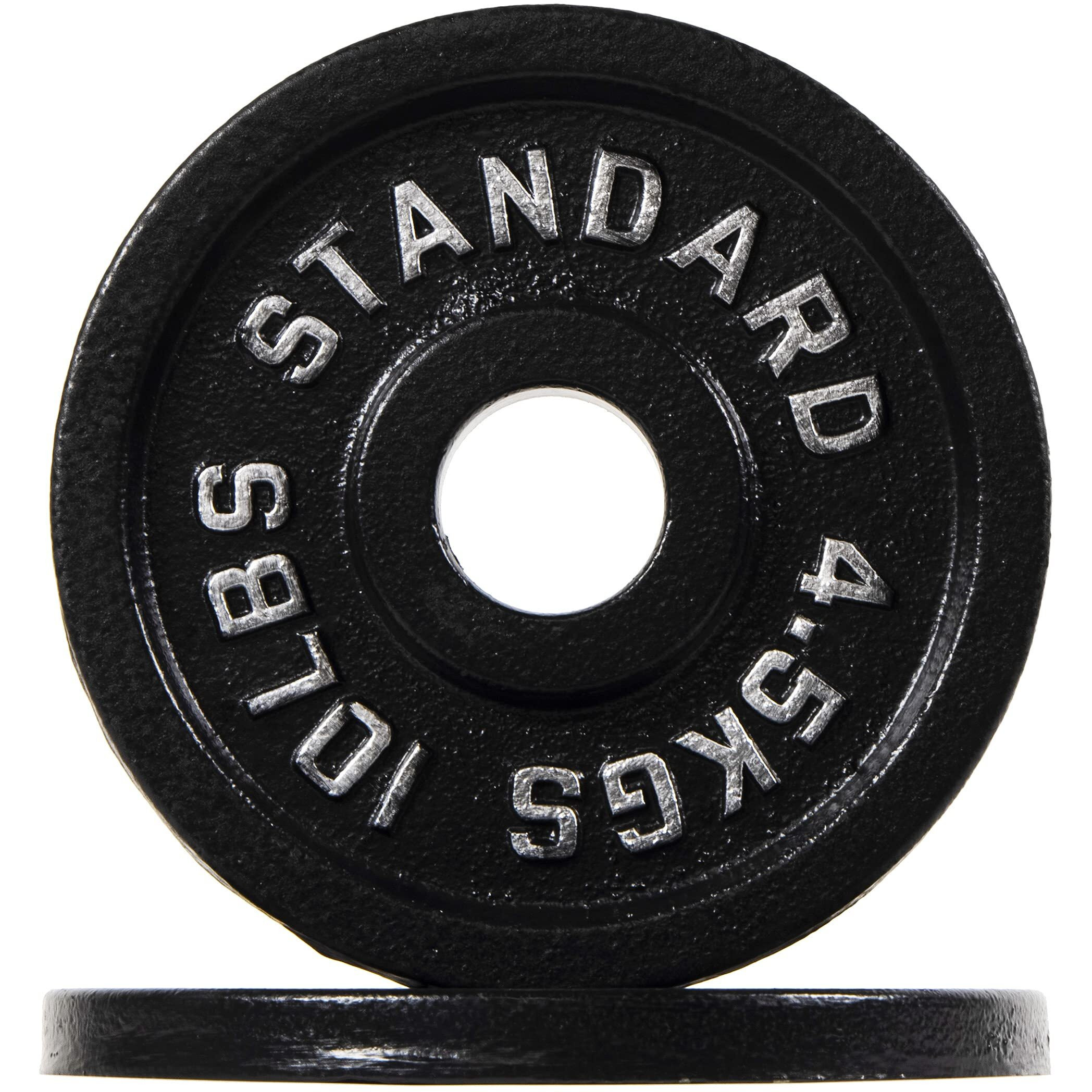 Fitvids Cast Iron Plate Weight Plate For Strength Training And Weightlifting, 2-Inch Center (Olympic), 10Lb (Set Of 2)