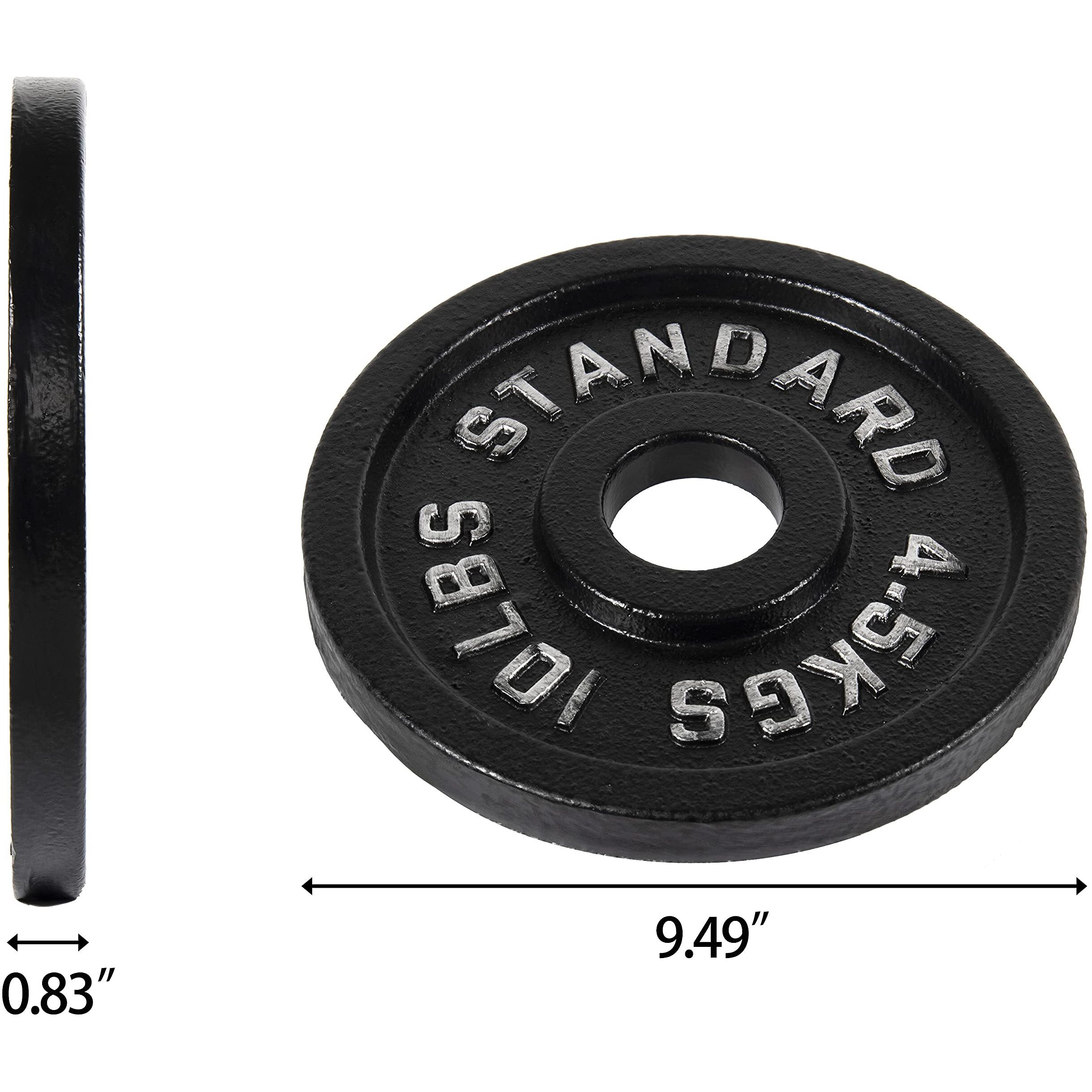 Fitvids Cast Iron Plate Weight Plate For Strength Training And Weightlifting, 2-Inch Center (Olympic), 10Lb (Set Of 2)