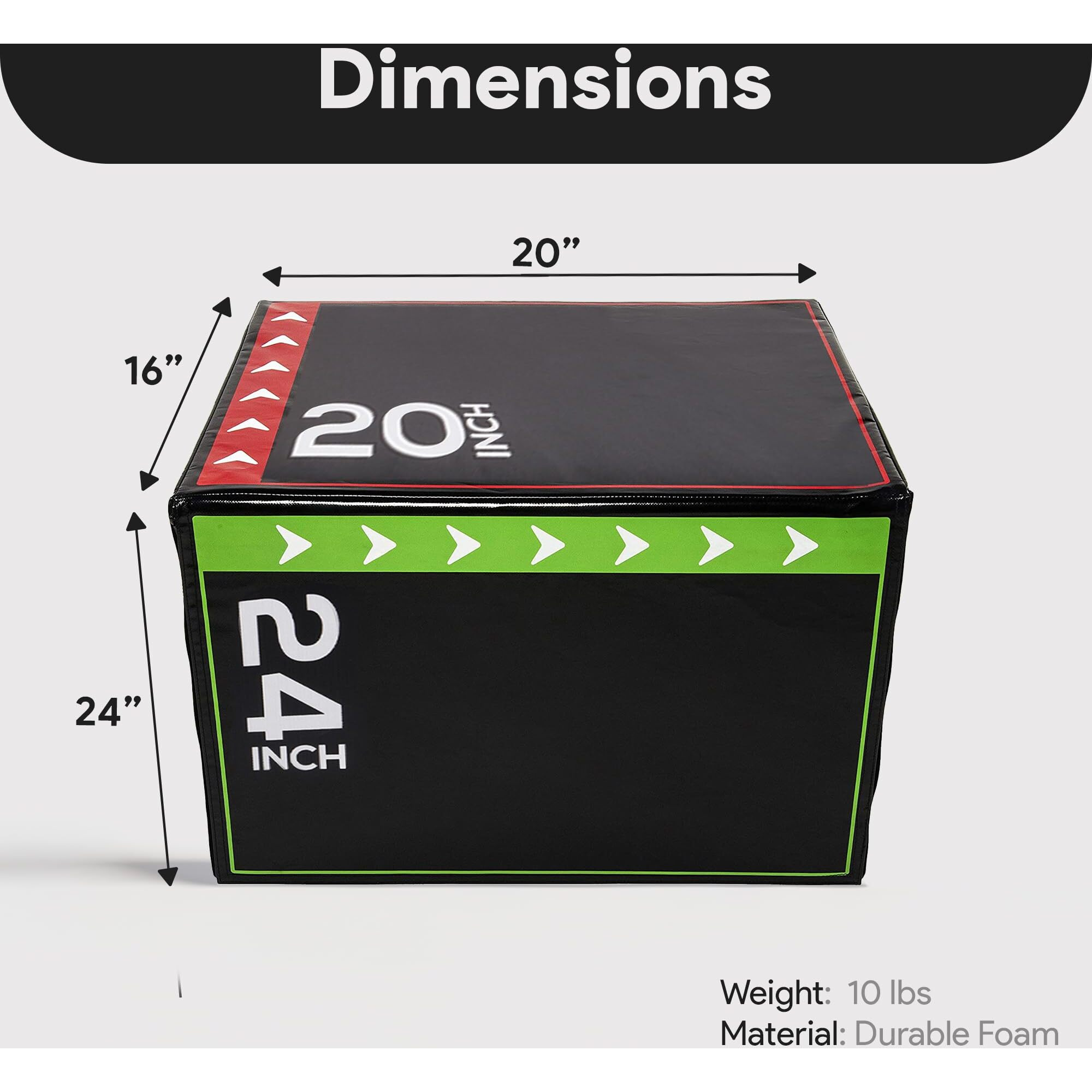 Balancefrom 3 In 1 20"&quotX24"&quotX30"" Foam Plyometric Box Jumping Exercise (Regular, 16 Pounds)