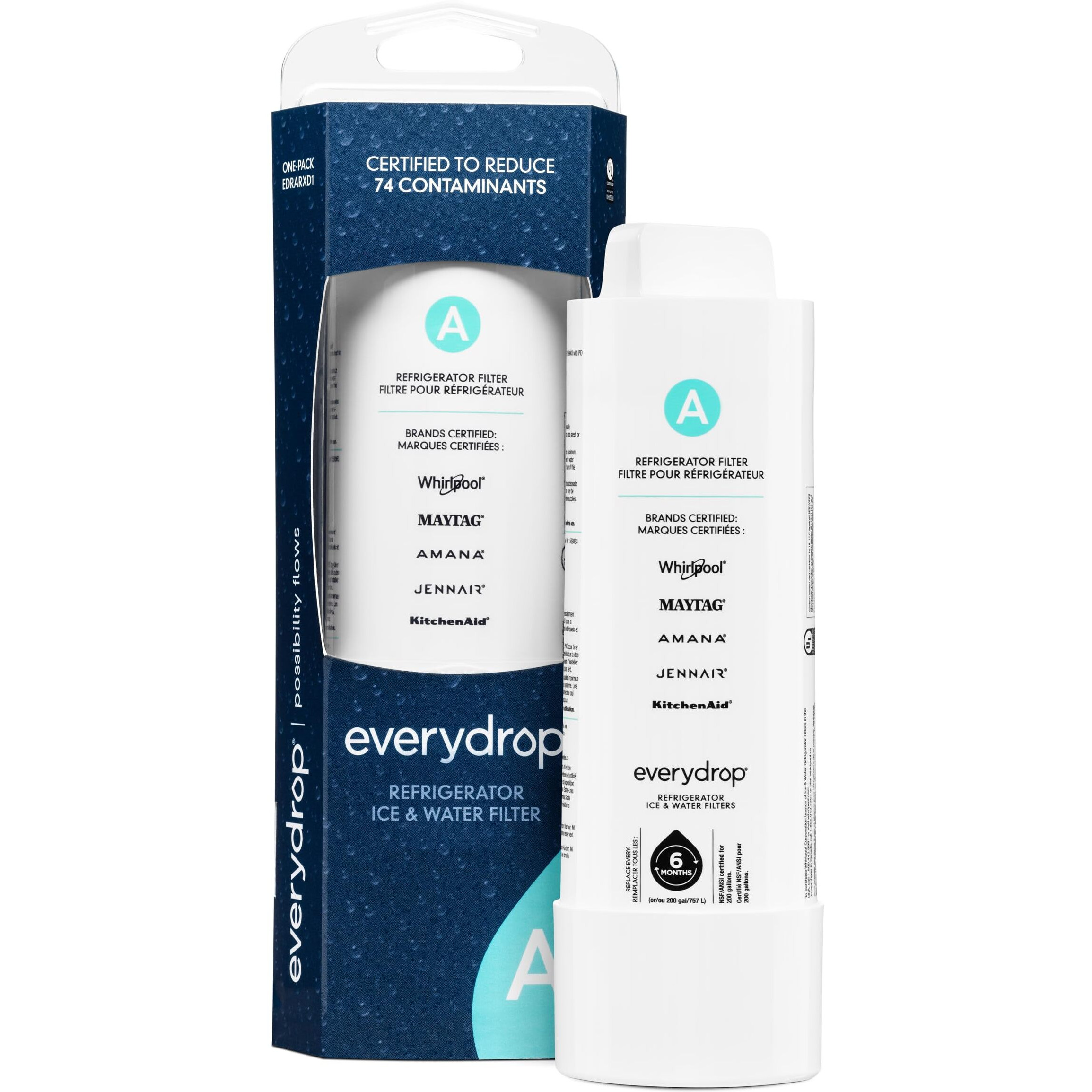 Everydrop By Whirlpool Refrigerator Water Filter A - Edrarxd1 (Pack Of 1)