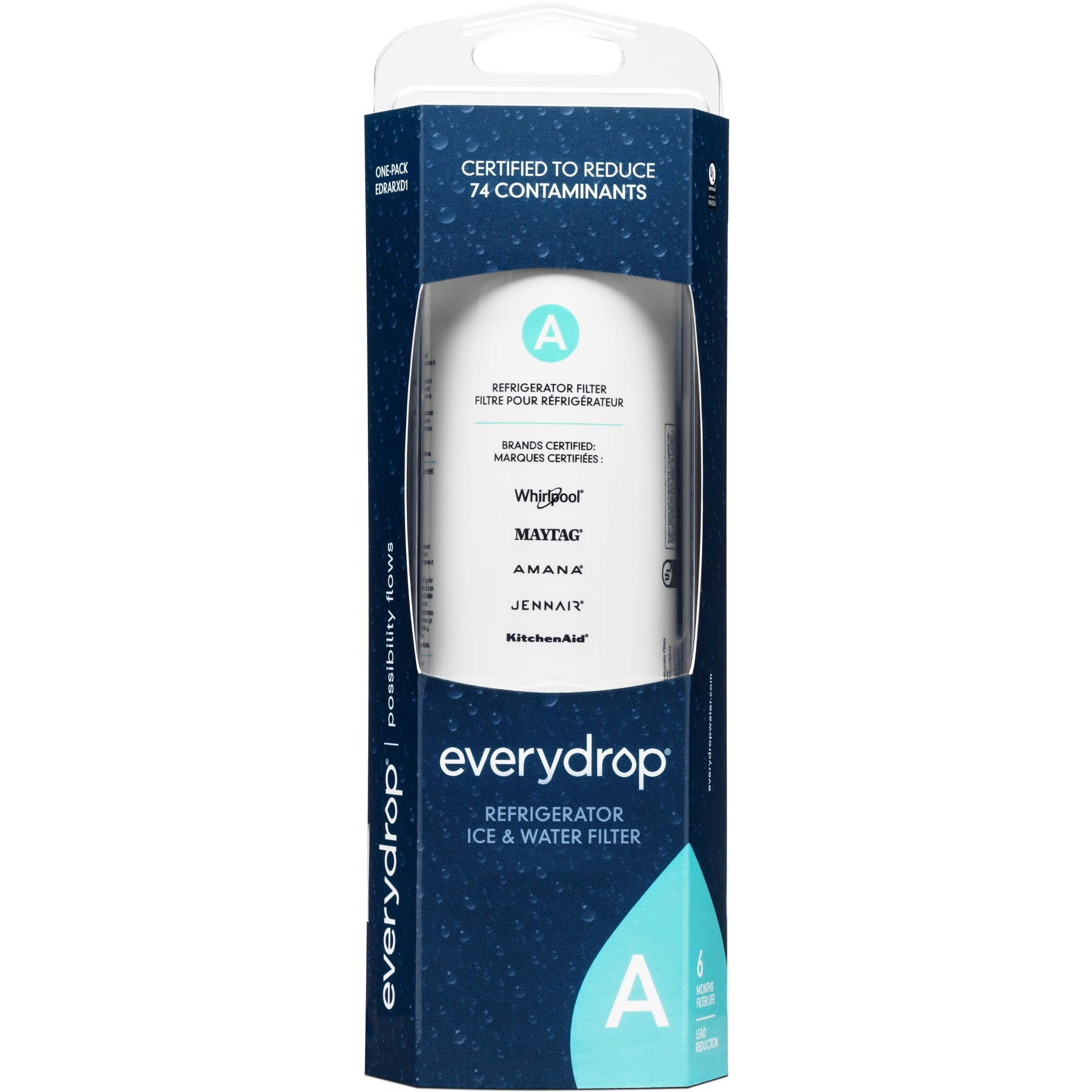 Everydrop By Whirlpool Refrigerator Water Filter A - Edrarxd1 (Pack Of 1)