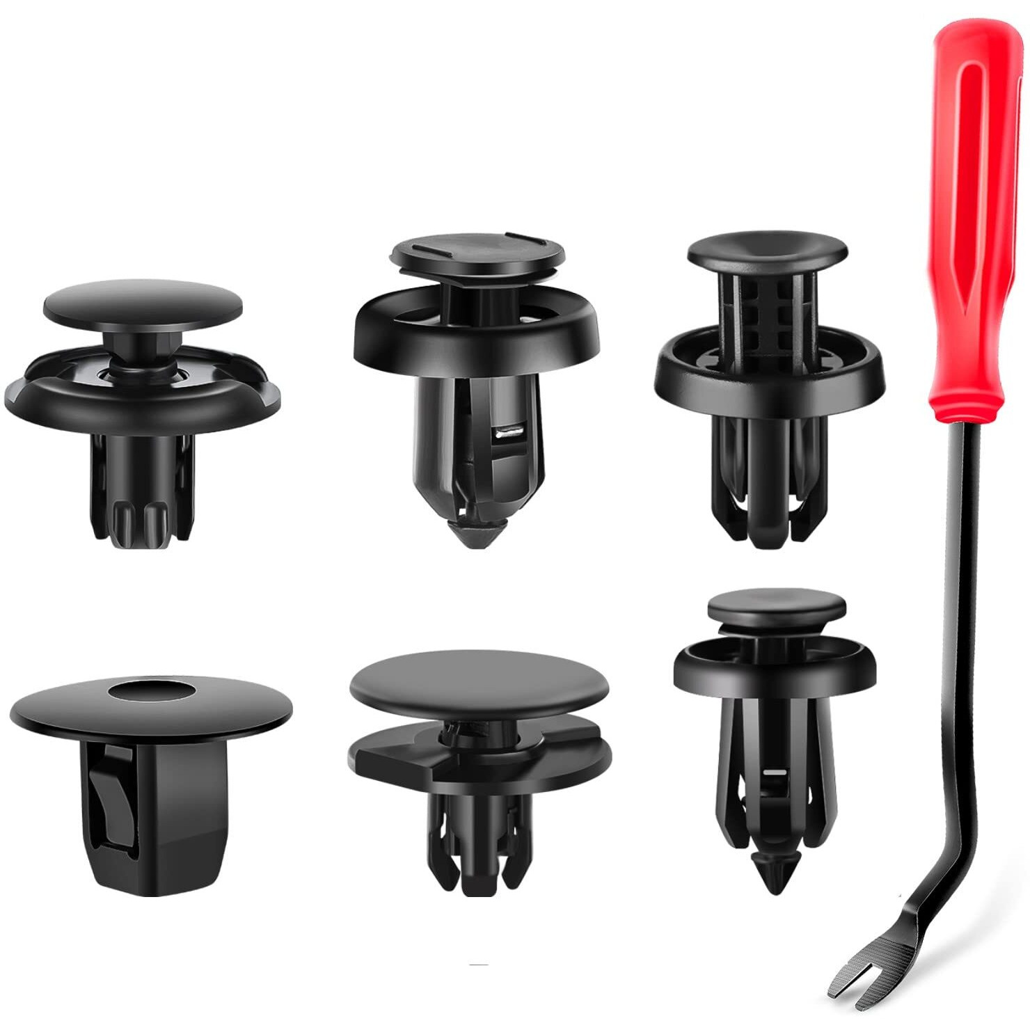 Gooacc 130Pcs Car Bumper Retainer Clips & Nylon Fasteners Push Retainer Kit 6 Most Popular Sizes With 1 Fastener Remover Car Fender Replacement For Honda