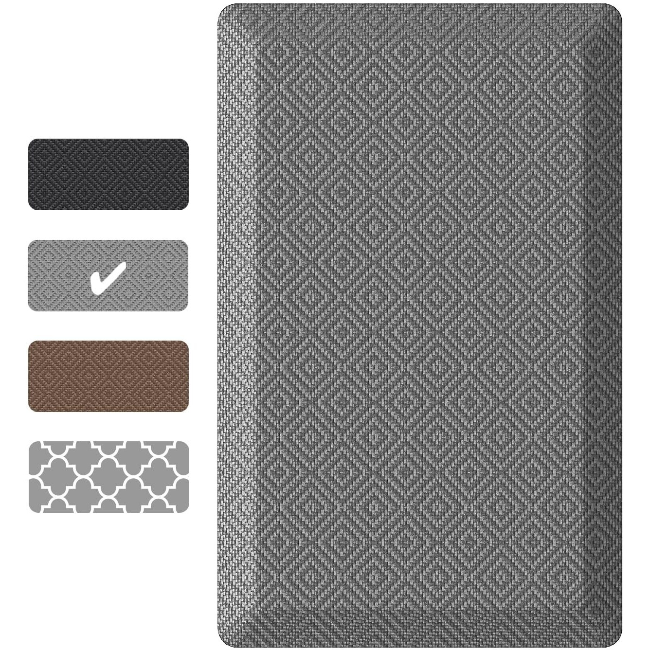 Ophanie Kitchen Mats For Floor, Kitchen Rugs, Anti Fatigue Standing Cushioned Mat, Waterproof, Comfort Ergonomic Mat For Office, Home, Sink, 9/10 Inch Thick Memory Foam 20X32 Grey Non-Slip Bottom