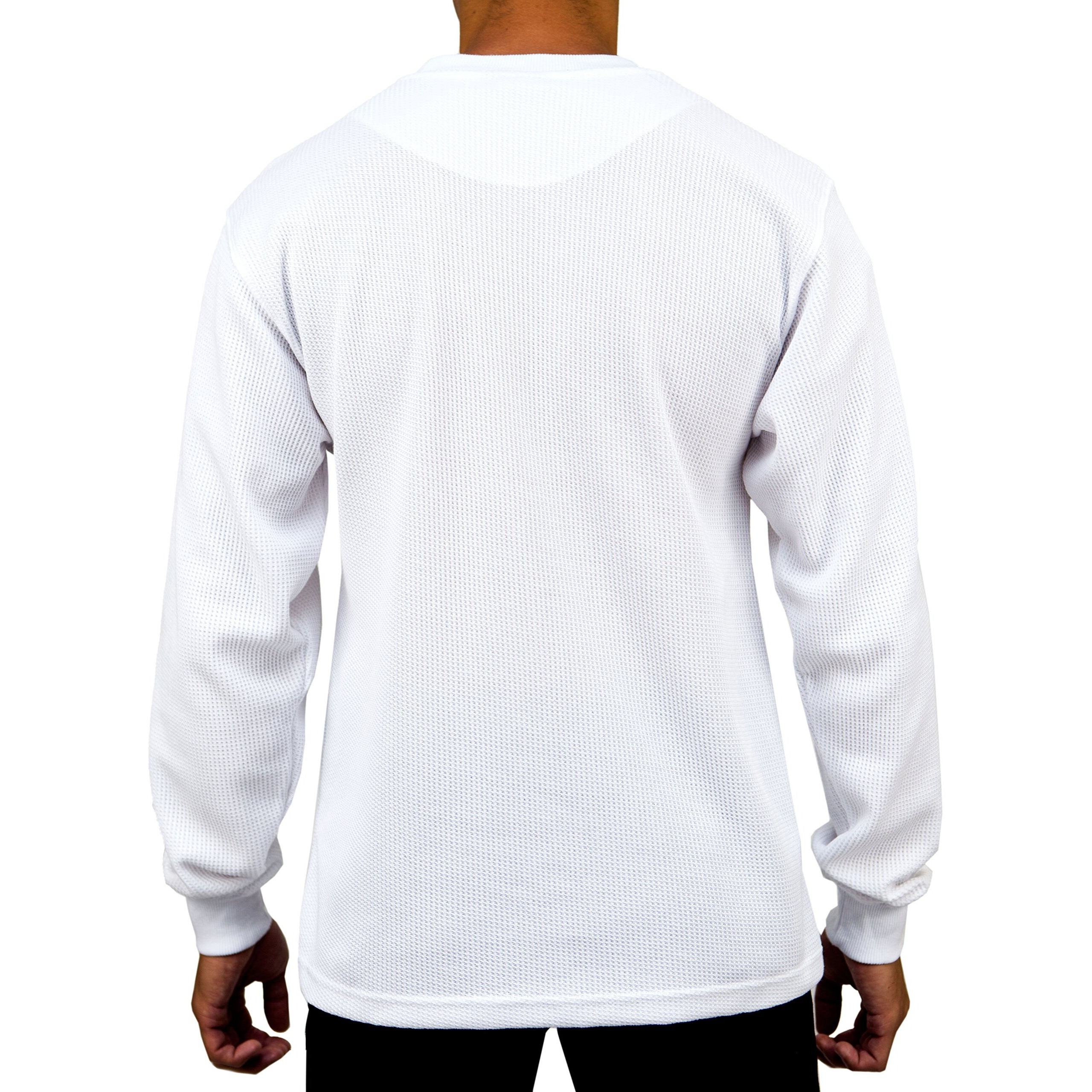 Access Men's Heavyweight Long Sleeve Thermal Crew Neck Top White 2X