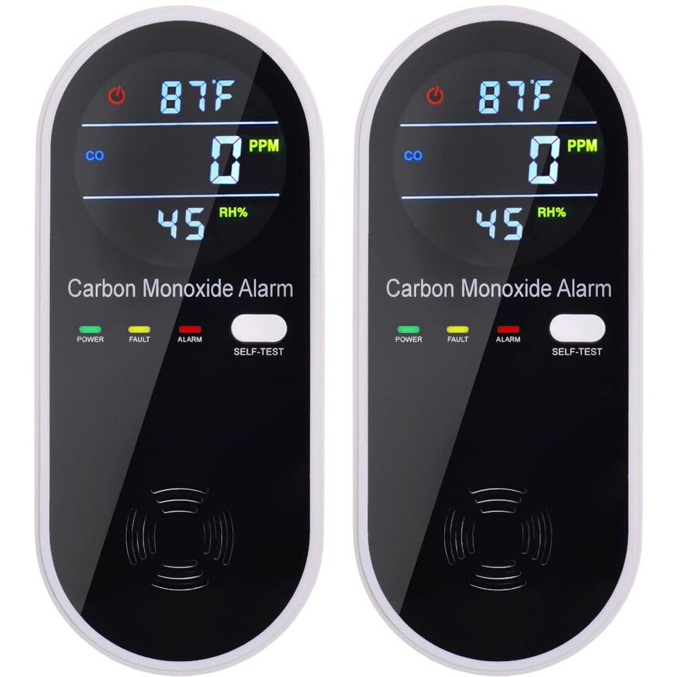 3 In 1 Carbon Monoxide Detector, Kh Alert Portable Carbon Monoxide Detectors For Travel, Plug In Carbon Monoxide Detector With Temperature Humidity Sensor Built-In, Easy To Read & Install