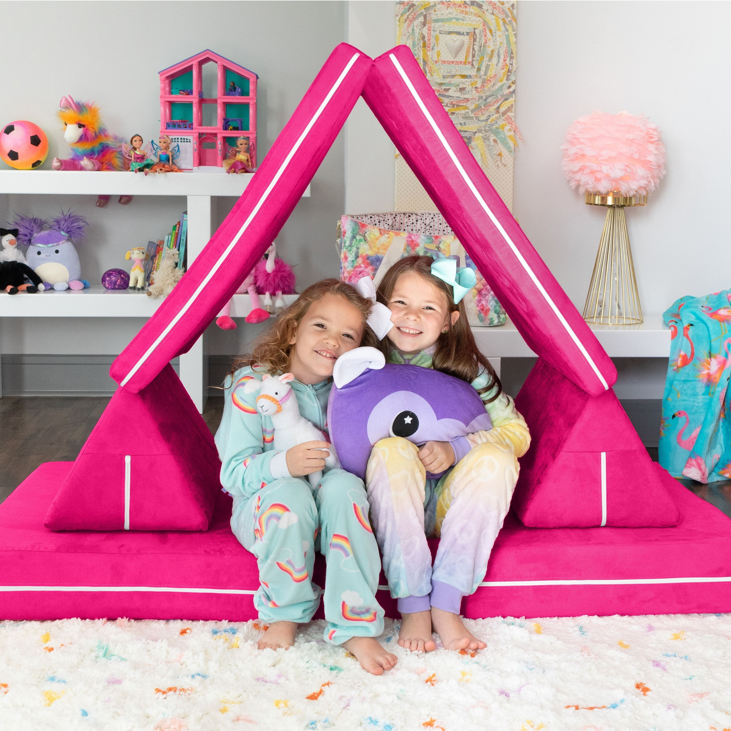 Jaxx Zipline Playscape - Imaginative Furniture Playset For Creative Kids, Fuchsia