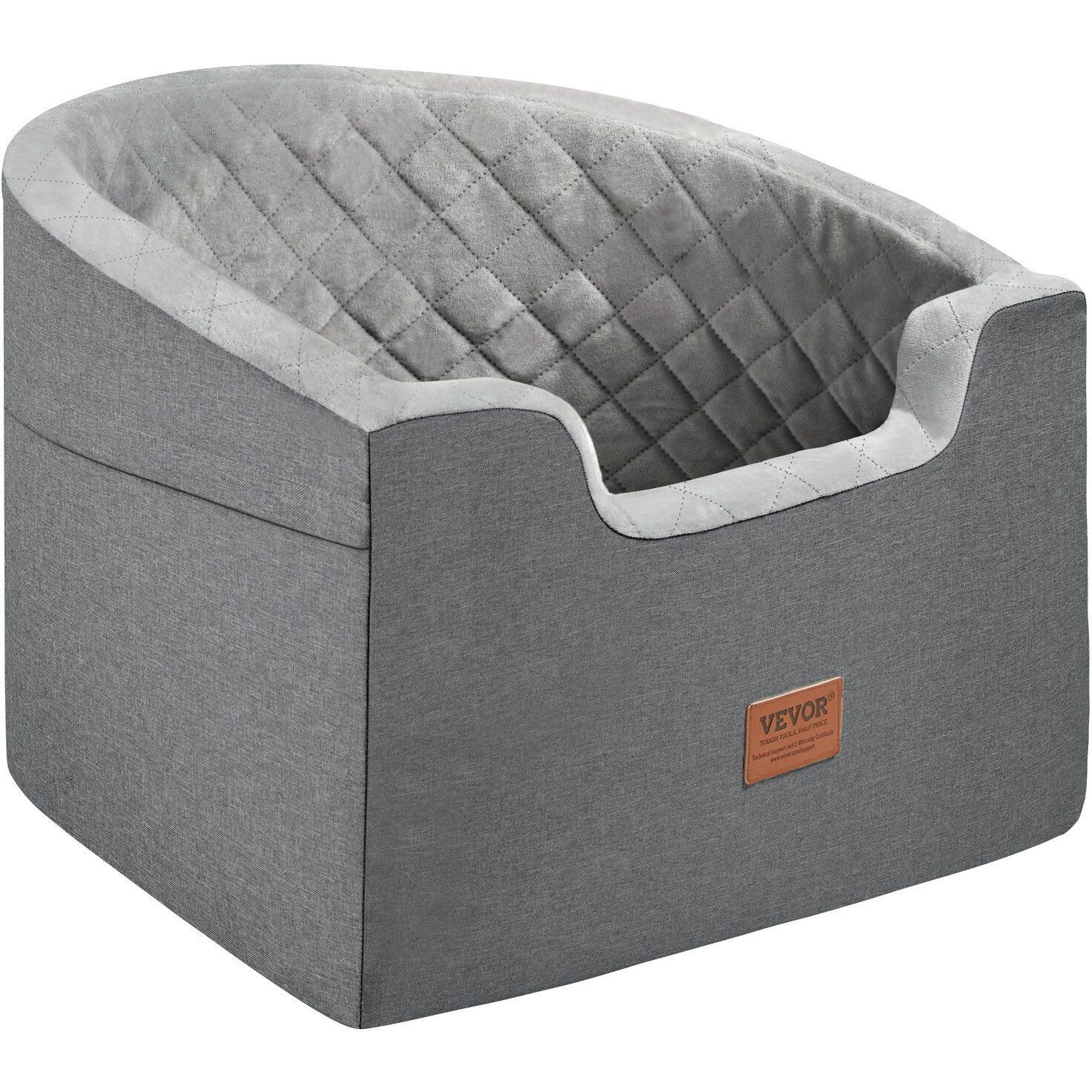 Vevor Dog Booster Car Seat Pet Car Seat For Small Medium Dog Up To 55 Lbs Gray