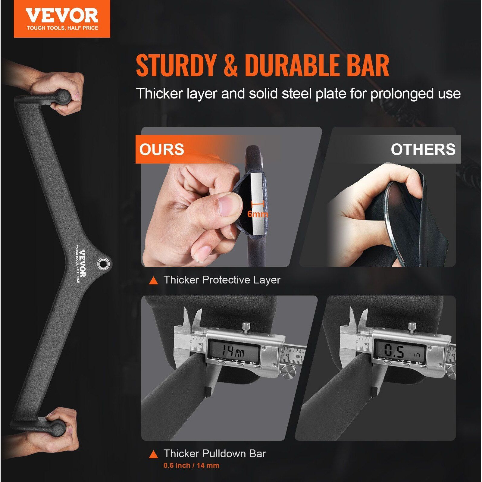 Vevor Lat Pulldown Bar Tricep Handle Attachment V-Bar Cable Machine For Home Gym