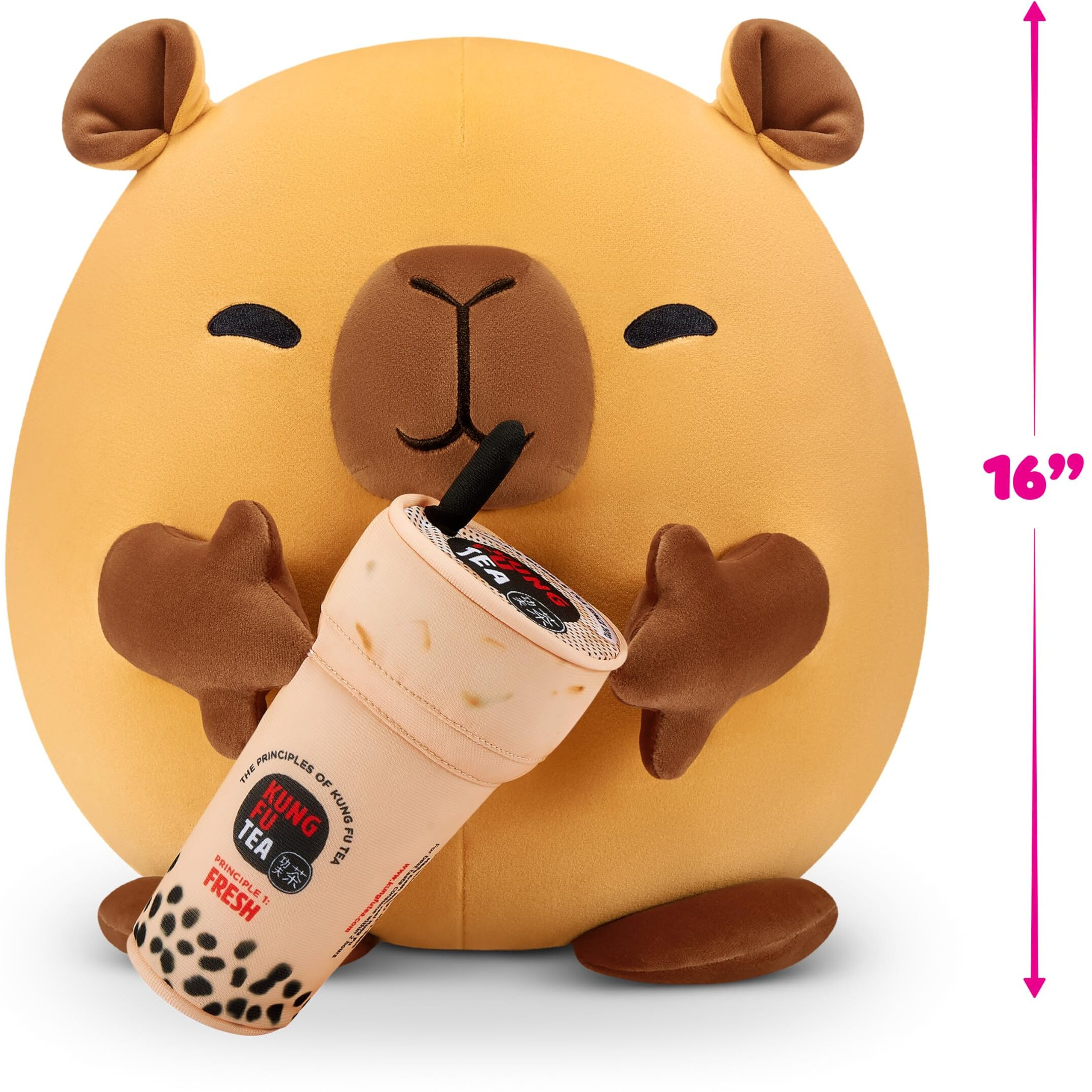 Snackles Series 2 Capybara & Boba 16 Inch Plush By Zuru, Ultra Soft Plush, Collectible Plush With Real Licensed Brands, Stuffed Animal, Giftable