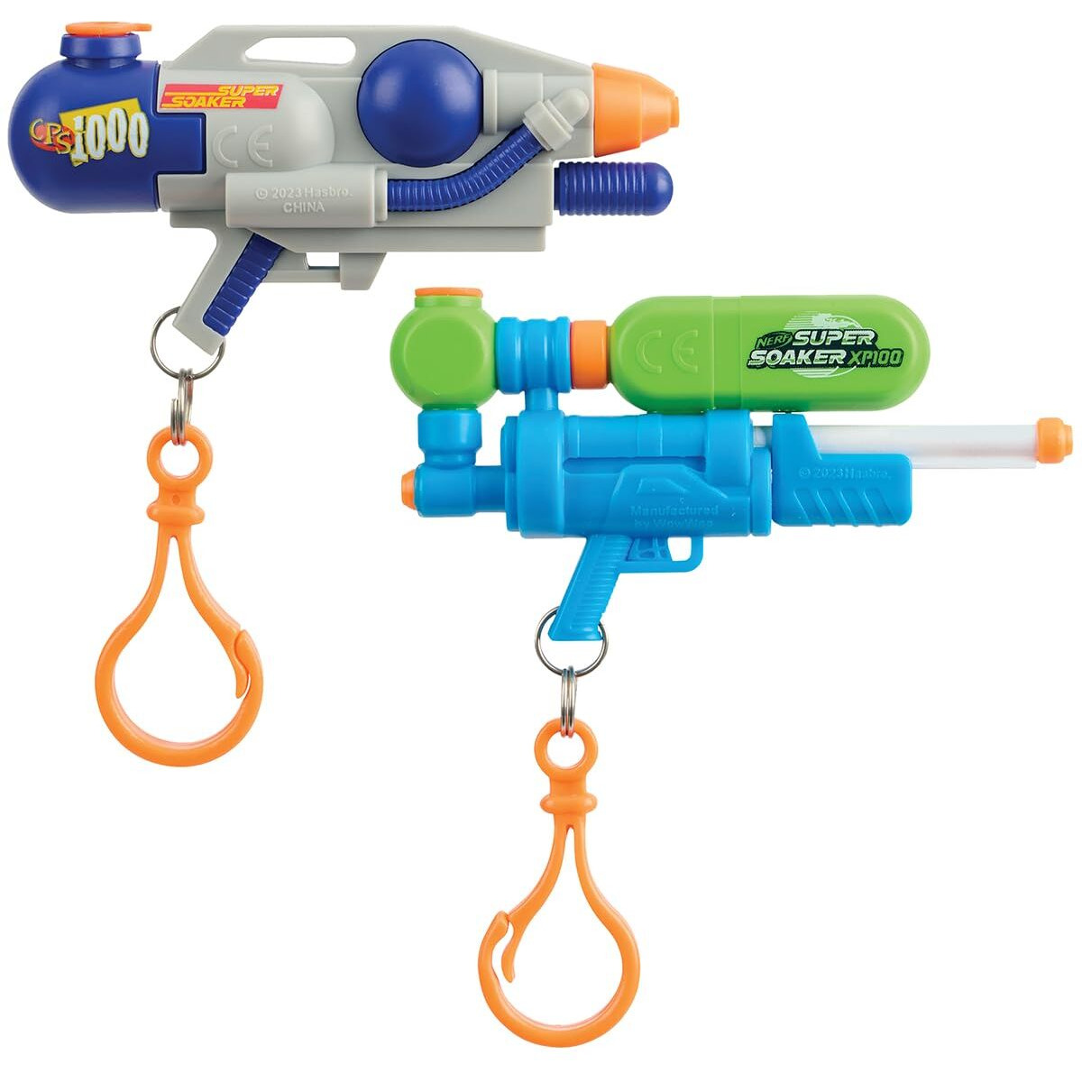 Nerf Super Soaker Nano Soakers With Keychain - 2 Pack Mini Water Blasters With 18 Ft Range For Big Battles