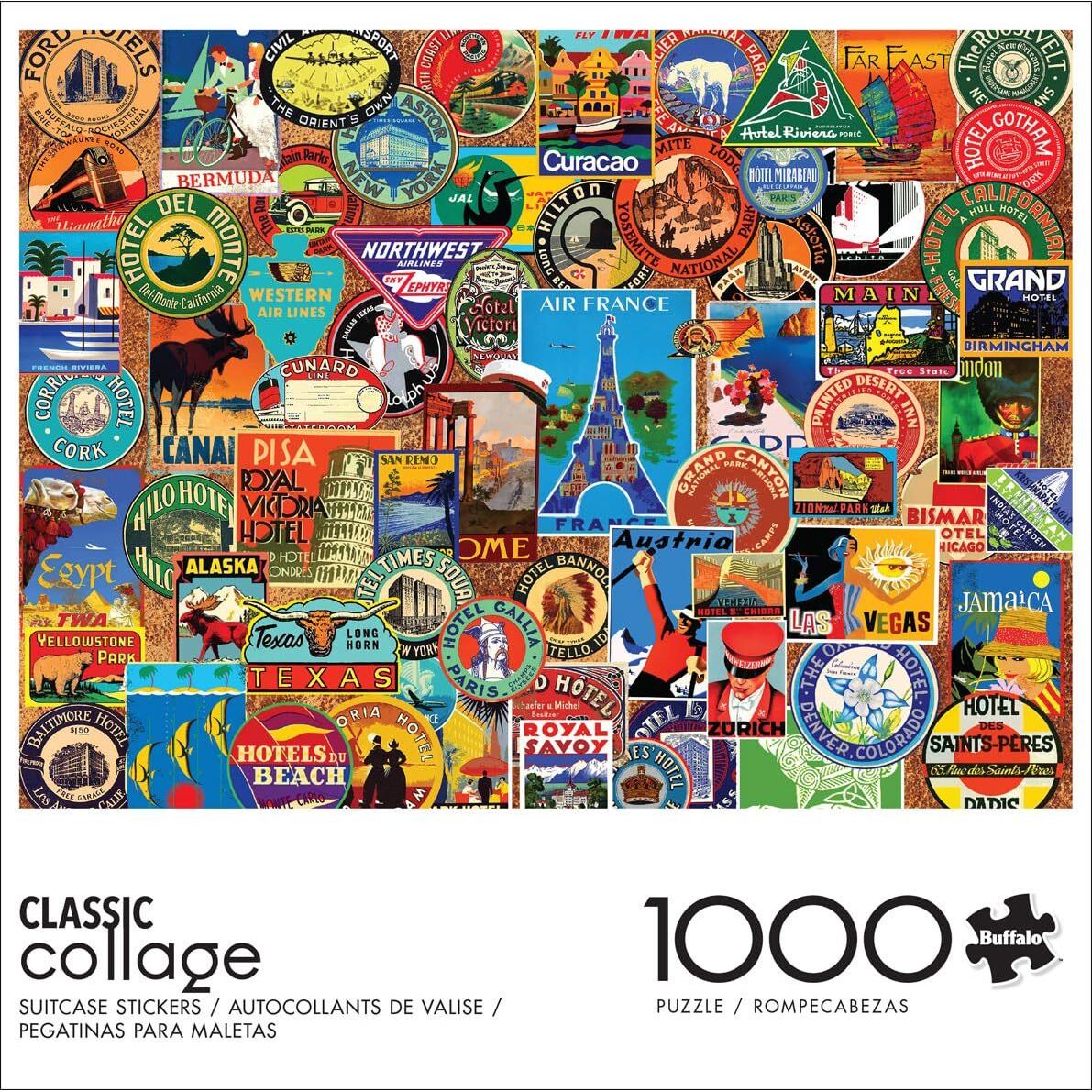 Buffalo Games - Lewis T Johnson - Suitcase Stickers - 1000 Piece Jigsaw Puzzle For Adults -Challenging Puzzle Perfect For Game Nights - Finished Size Is 26.75 X 19.75