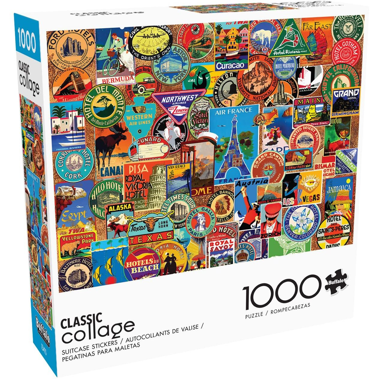Buffalo Games - Lewis T Johnson - Suitcase Stickers - 1000 Piece Jigsaw Puzzle For Adults -Challenging Puzzle Perfect For Game Nights - Finished Size Is 26.75 X 19.75