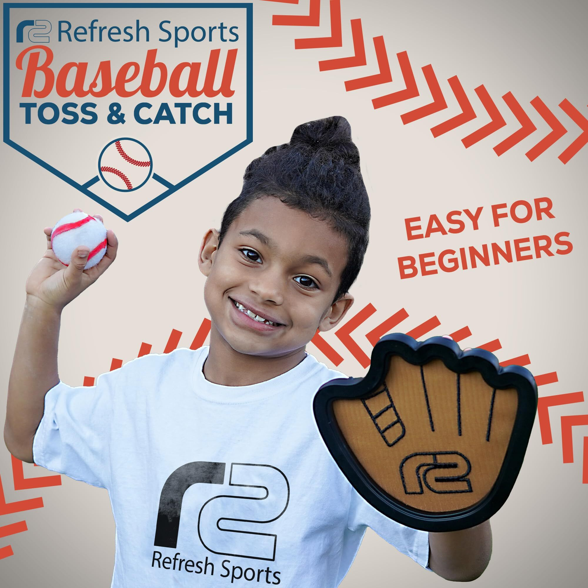 Toss And Catch Ball Set Easter Basket Stuffers & Kids Baseball Training Glove Toy Paddle - Baseball Games For Kids - Easter Gifts For Boys & Girls - Velkro Ball And Catch Game - Outdoor Toy For Kids