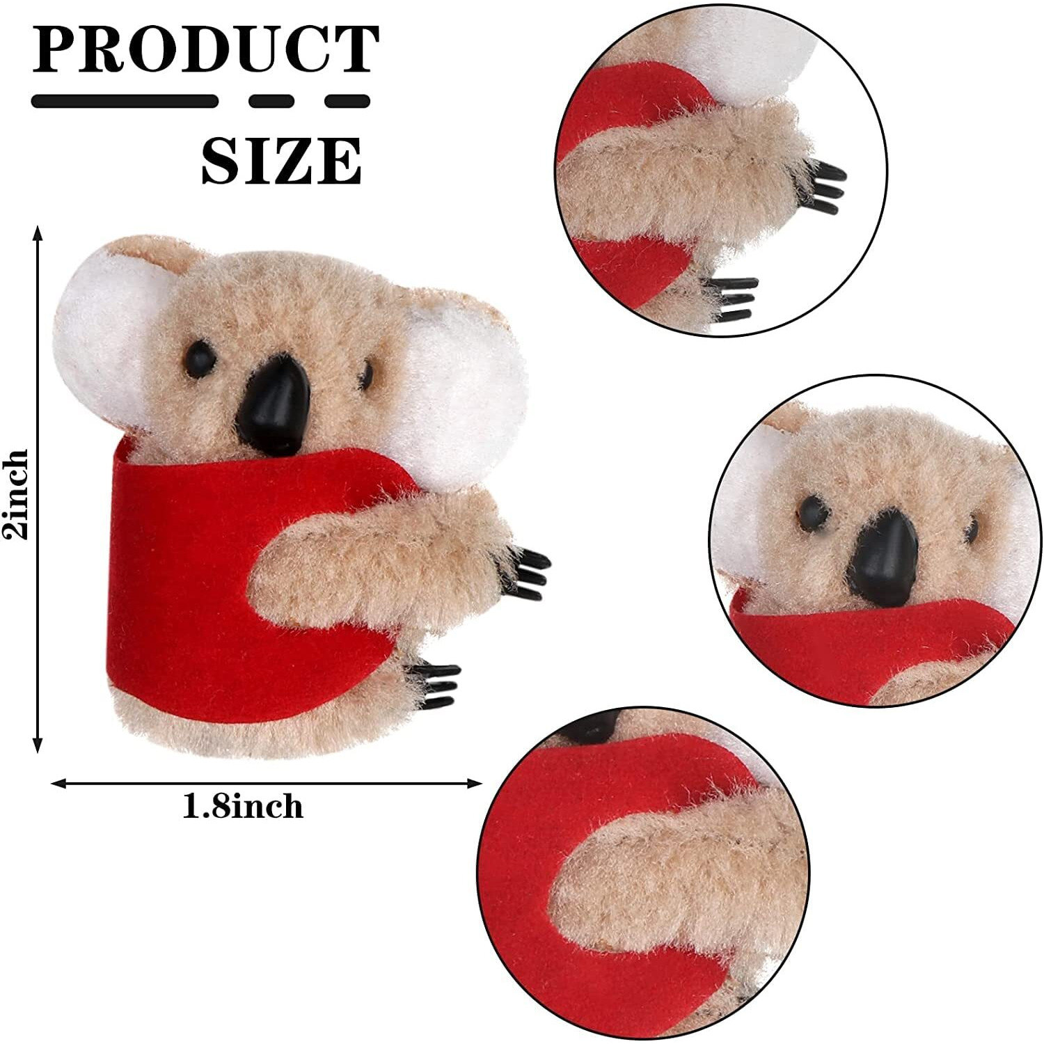 Rzjslshanhai 40Pcs Koala Stuffed Animal Pencil Toppers - Cute Fuzzy Koala Bear Hugger Plush Pencil Clips