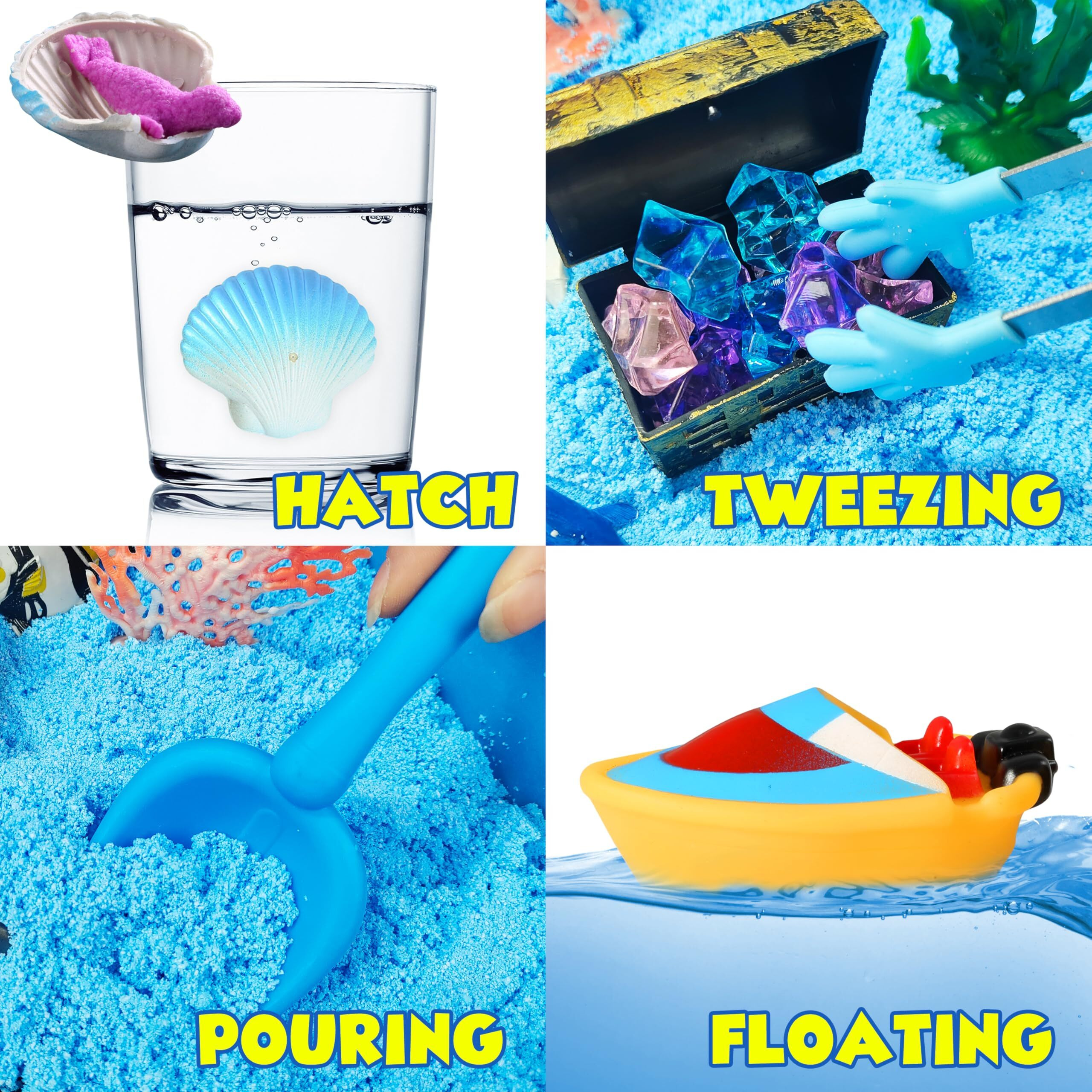 Agentlan Ocean Sensory Bin, Ocean Sensory Water Toys With Sea Animal For Toddlers Boys And Girls, Kids Toys Gift Sand Box For Age 3 4 5 6 7 8