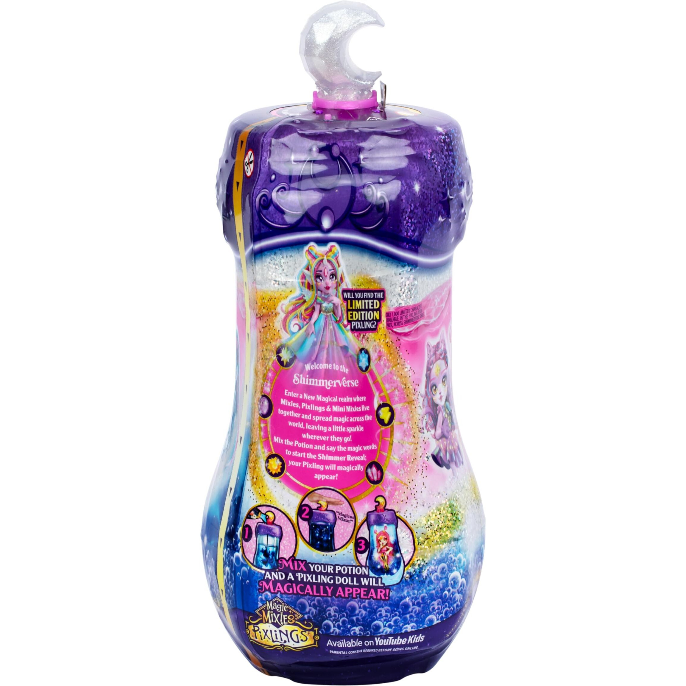 Magic Mixies Pixlings Shimmerverse Series, Create & Mix A Magic Potion To Reveal Howlexa The Wolf Pixling, Watch As This Beautiful 6.5"" Fashion Doll Appears Inside The Potion Bottle