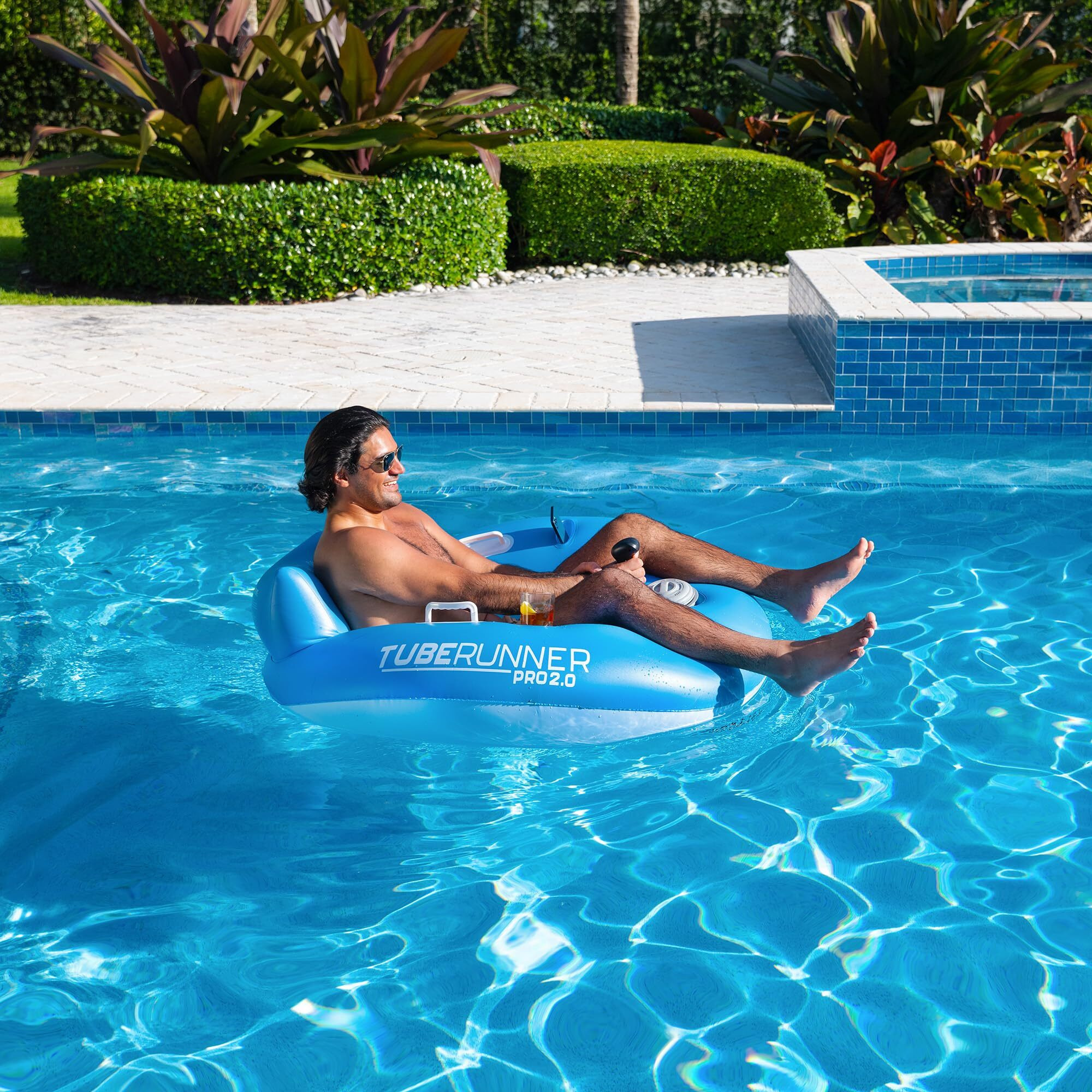 Poolcandy Tube Runner - Motorized Inflatable Pool Floats (Tube Runner 2.0 Blue)