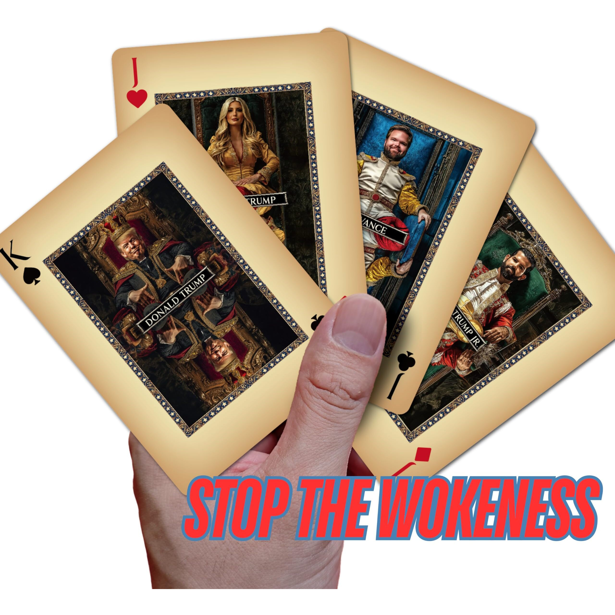 Asvp Shop Trump Playing Cards - Family & Allies - Premium Collectors Deck Featuring Donald Trump, Melania, Ivanka, Elon Musk, J.D. Vance & The Jokers Biden & Kamala Harris - Perfect For Poker Nights