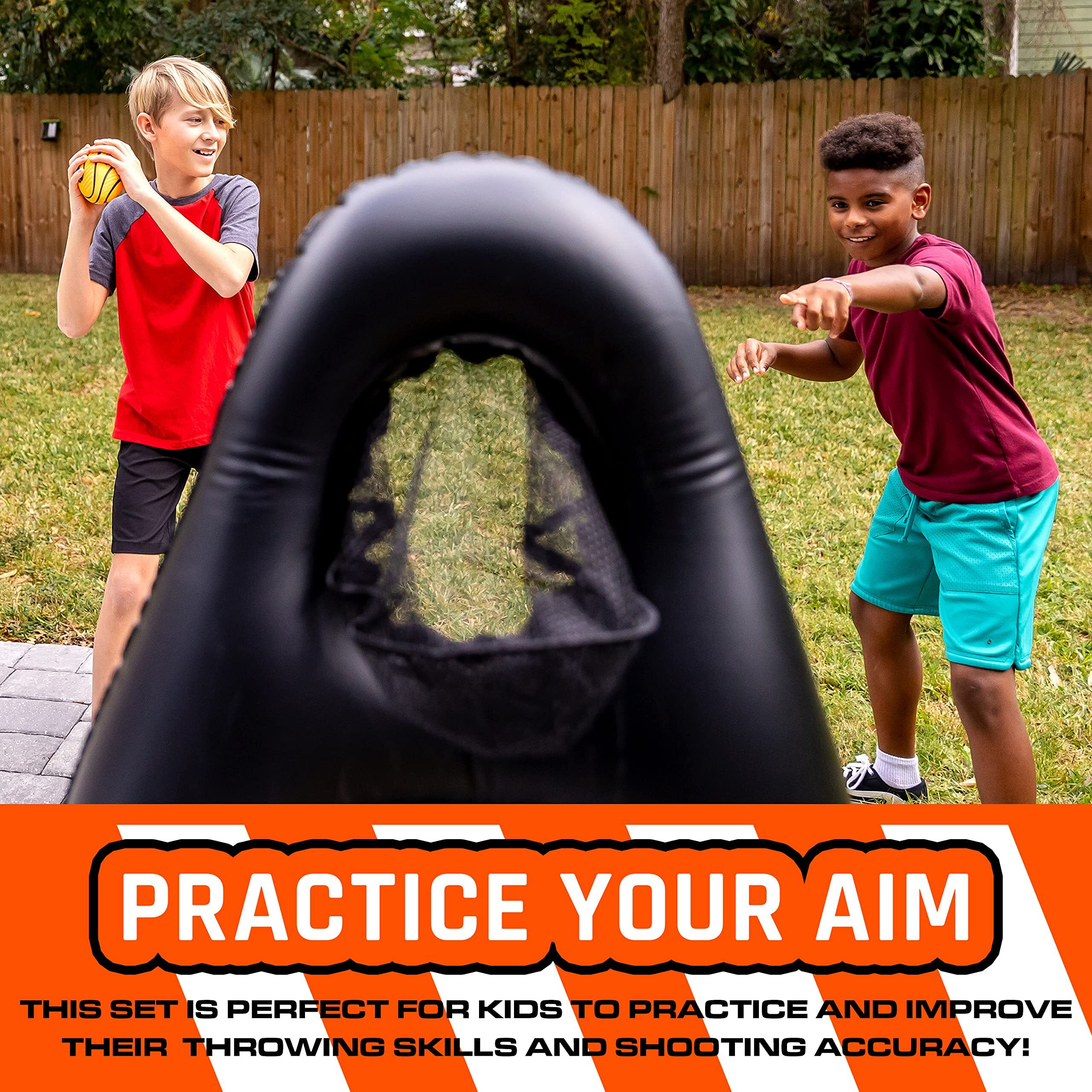 Nerf Inflatable Target Set - Proshot Kids Football + Blaster Target Game Set- Standing Pop Up Target - 50""
