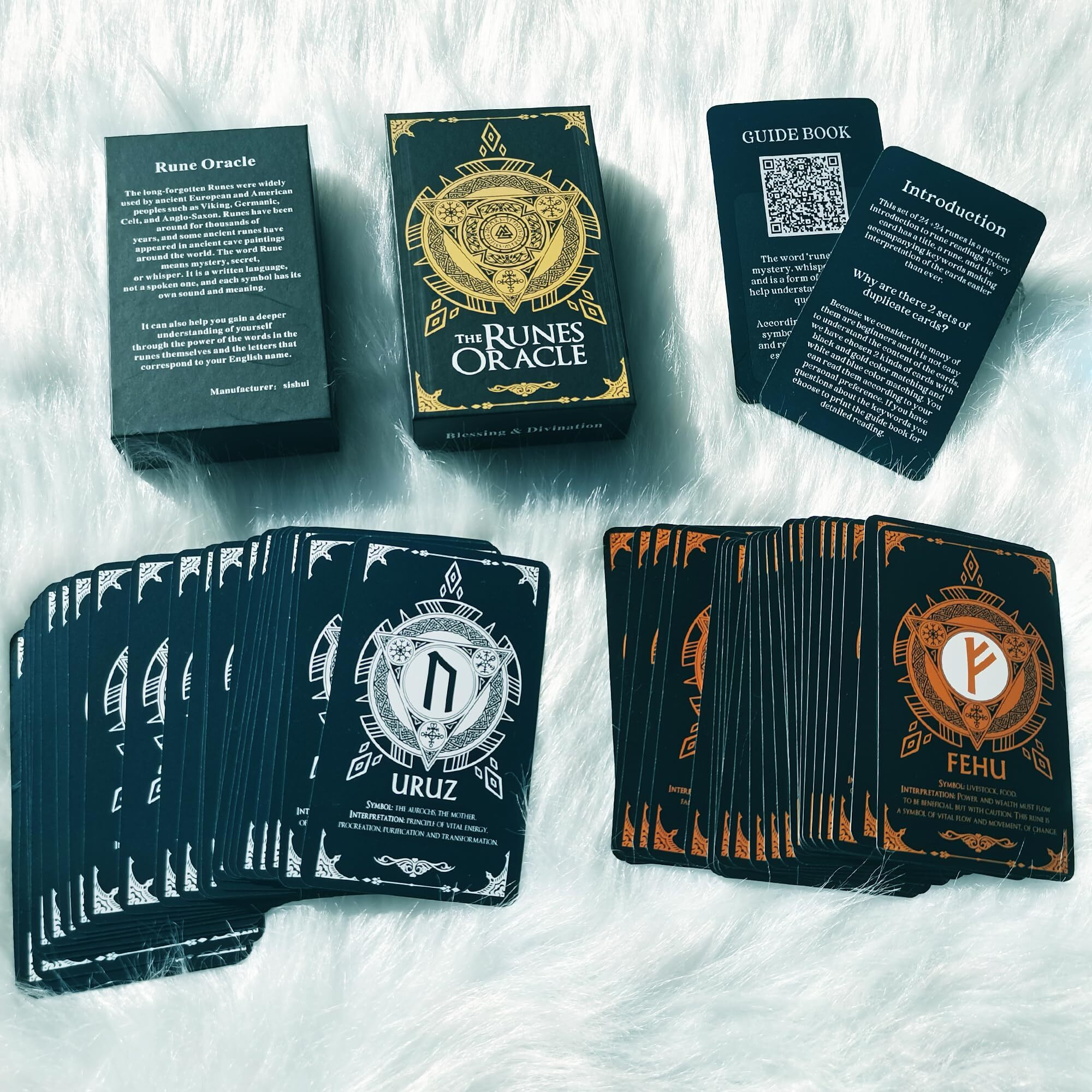 Han Yu Bowen Oracle Cards, Runes Tarot Cards,Dual Color Card,Tarot Cards Deck,Tarot Cards For Beginners,Tarot Cards With Meanings On Them