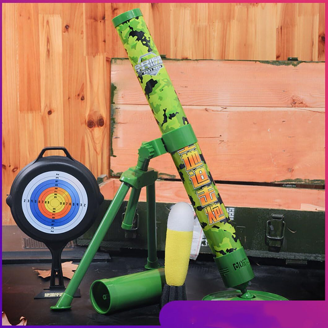 Mortar Launcher Playset For Kids 6-12 Years Old, Soft Foam Rocket Kids Play Set With 5 Safety Foam Shells For Boys And Girls (Five Shells Yellow)