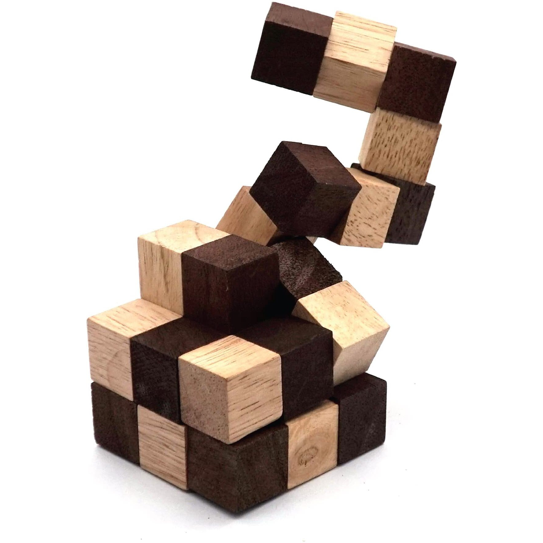 Bsiri Snake Puzzle Cube Classic Games (M Size) - 3D Mind Puzzles For Adults In Hand With Wooden Cube Designs Of Magic Game For Educational Brain Games For Kids To Challenges Brain Teasers Puzzles Kids