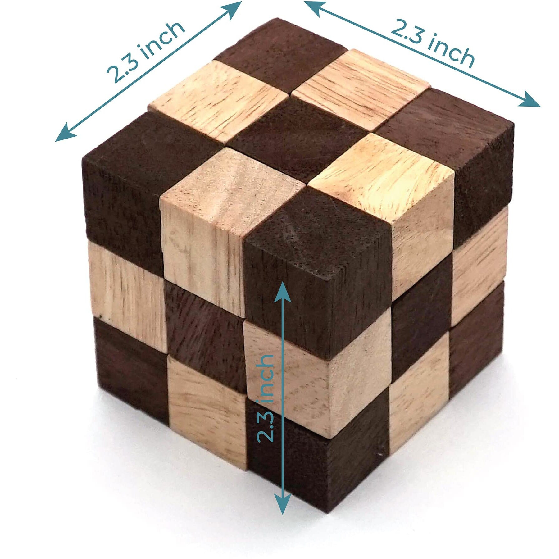 Bsiri Snake Puzzle Cube Classic Games (M Size) - 3D Mind Puzzles For Adults In Hand With Wooden Cube Designs Of Magic Game For Educational Brain Games For Kids To Challenges Brain Teasers Puzzles Kids