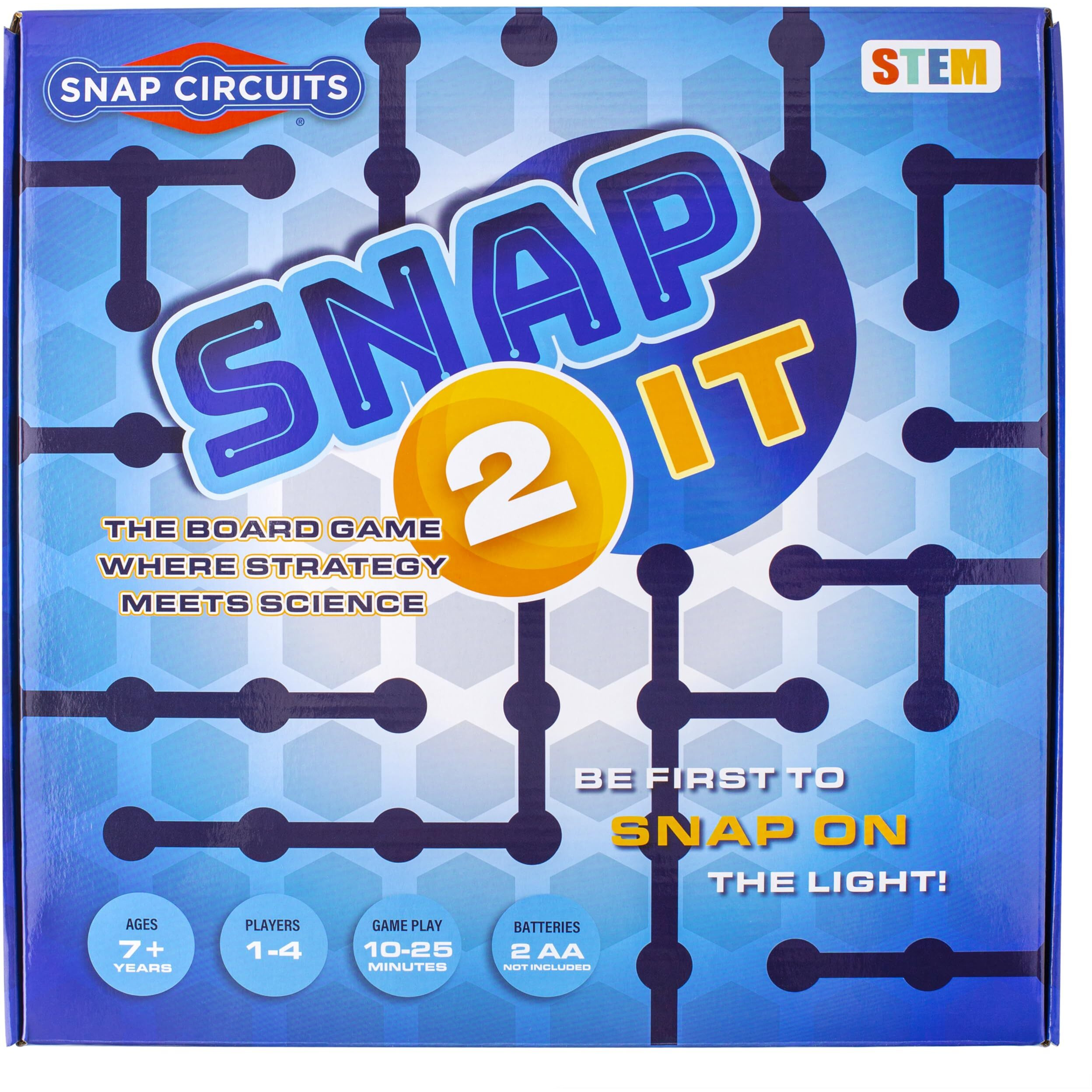 Snap Circuits Snap 2 It Board Game - Family Game Night, Games, Kids Game, Snap Circuits Stem Board Game, Game For Kids 7 And Up.
