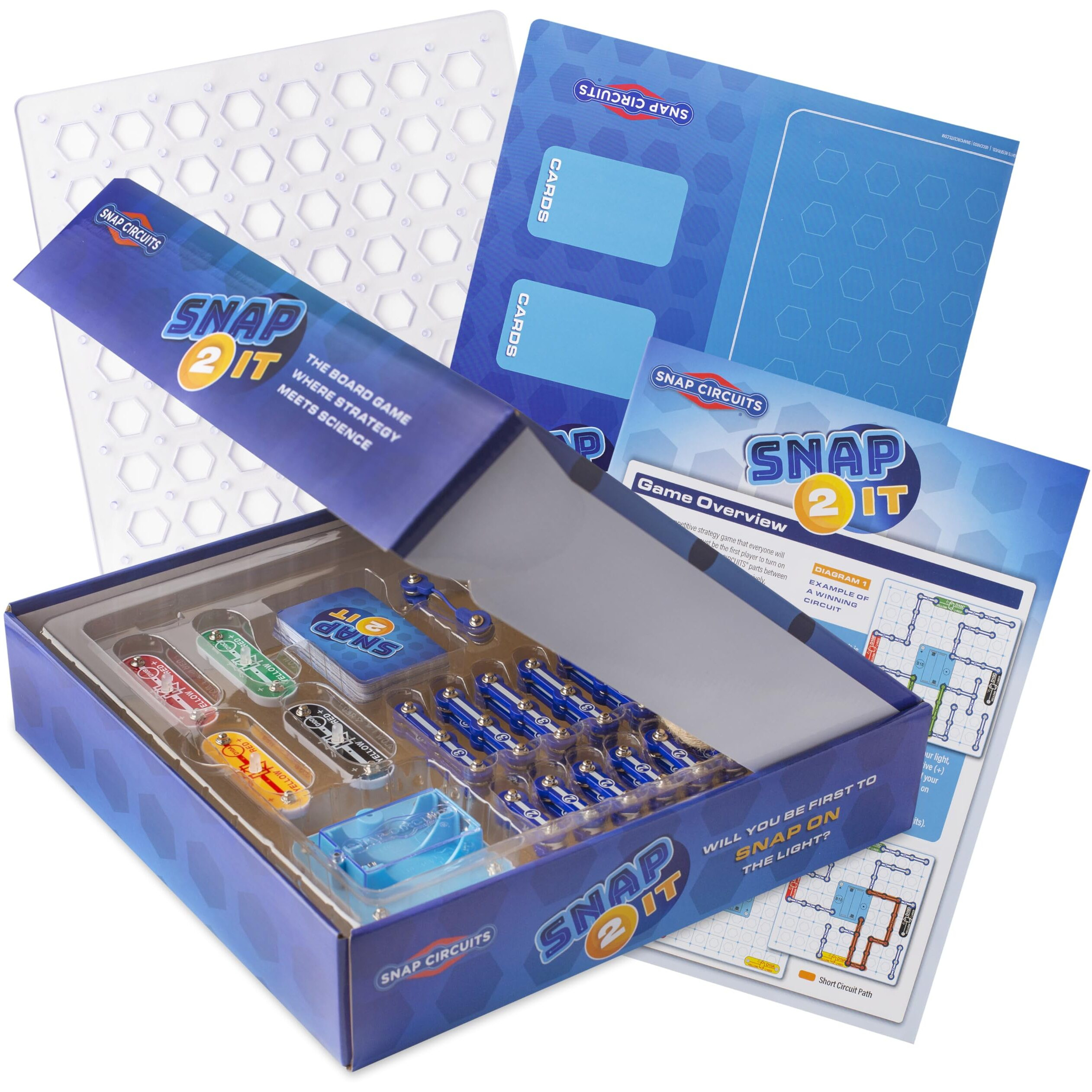 Snap Circuits Snap 2 It Board Game - Family Game Night, Games, Kids Game, Snap Circuits Stem Board Game, Game For Kids 7 And Up.