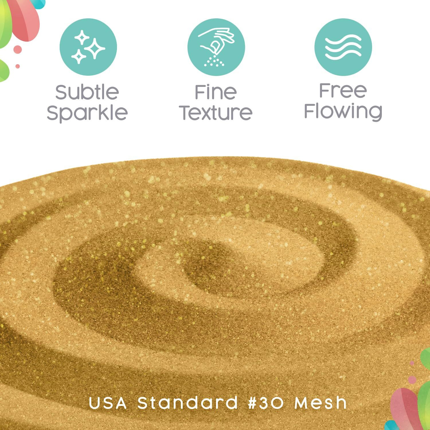 Sandsational Sparkle Gold Shimmer Unity Sand, 1 Lb (16 Oz), Colored Sand For Weddings, Vase Filler, Home D  Cor, Craft Sand, Aquarium Sand, And More