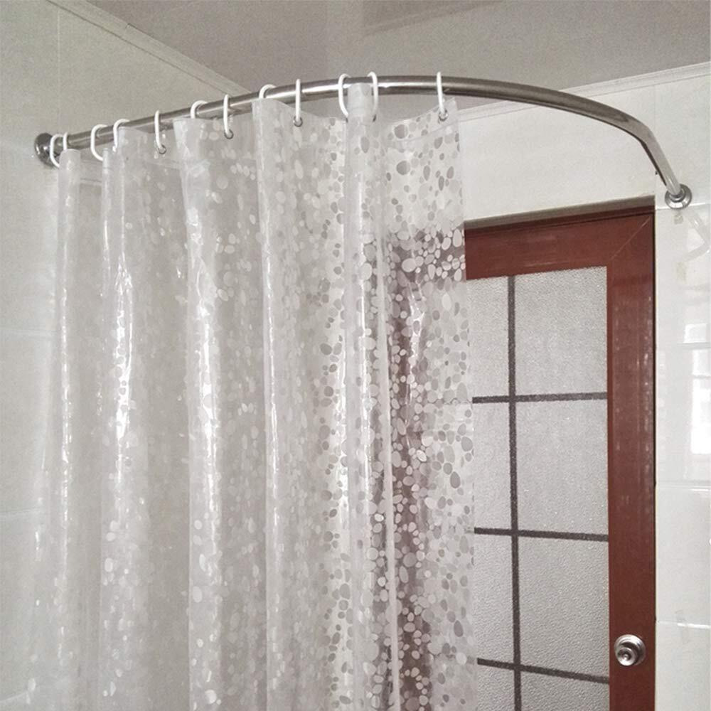 Weltrxe Eva Shower Curtain Water Repellent,No Chemical Smell Liner,No Odor, Chlorine Free Liner,Heavy Duty For Stall, Bathtubs 72 X 72,12 Hooks