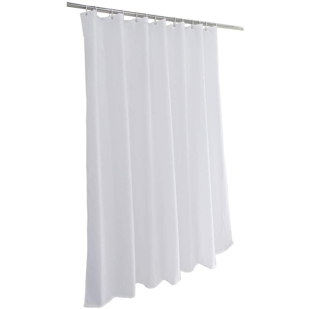 Vosign Short Shower Curtain Liner 60 Inch Long, Water Resistant Fabric Bathroom Curtain Liners, Solid White, Hotel Quality, Machine Washable, 72 X 60 Inch