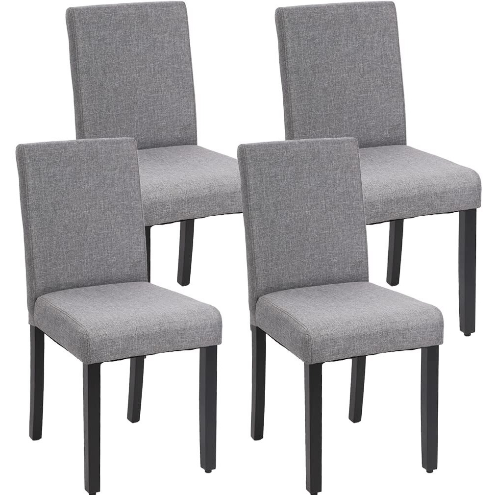 Fdw Dining Chairs Set Of 4,Dining Room Chairs Kitchen Chairs Elegant Design Modern Fabric Upholstered Dining Chairs,Fabric Grey