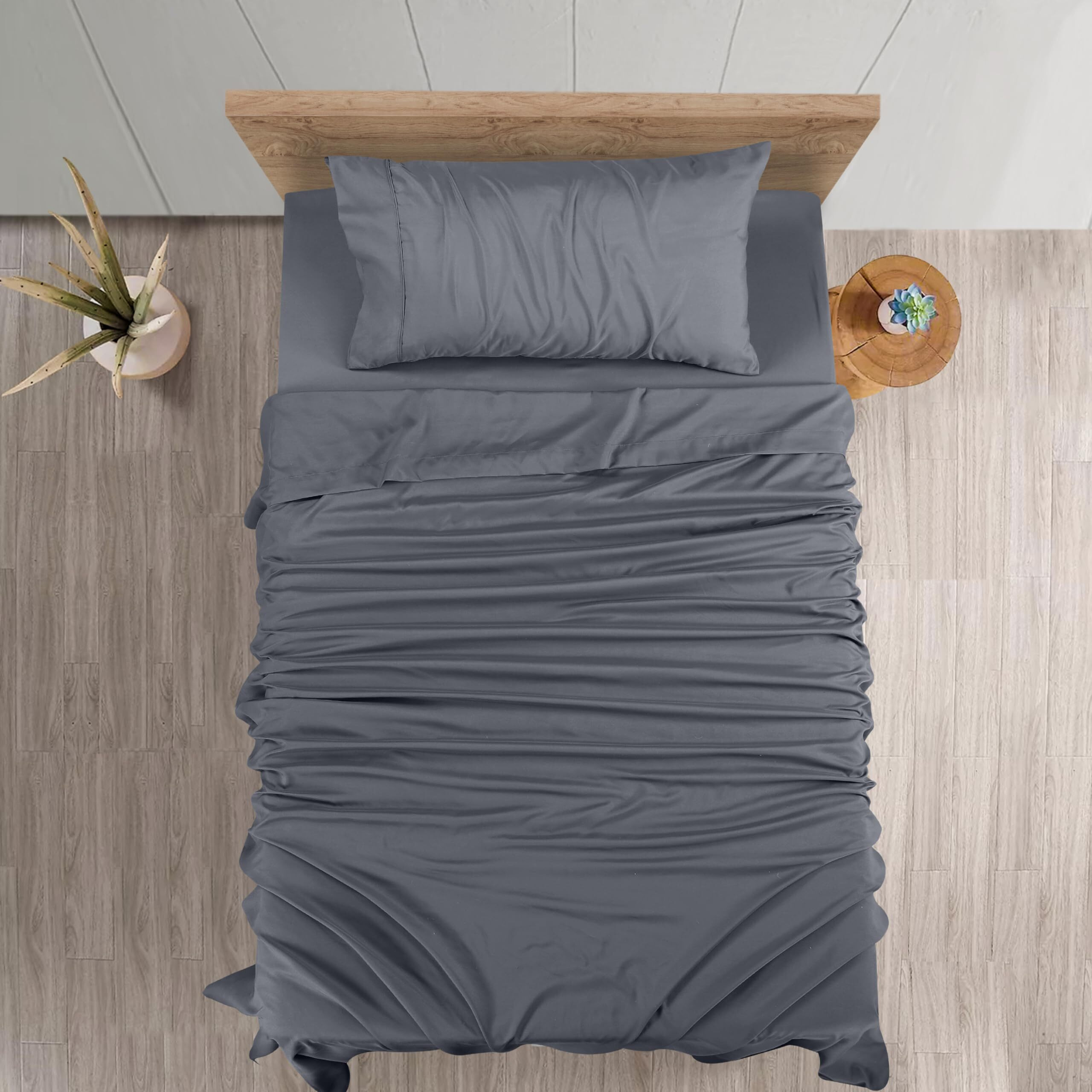 Utopia Bedding Twin Xl Sheet Sets - Brushed Microfiber - Soft Bed Sheets For Twin Xl Bed - Includes 1 Fitted, 1 Flat, & 1 Pillow Case - Deep Pocket (Grey)