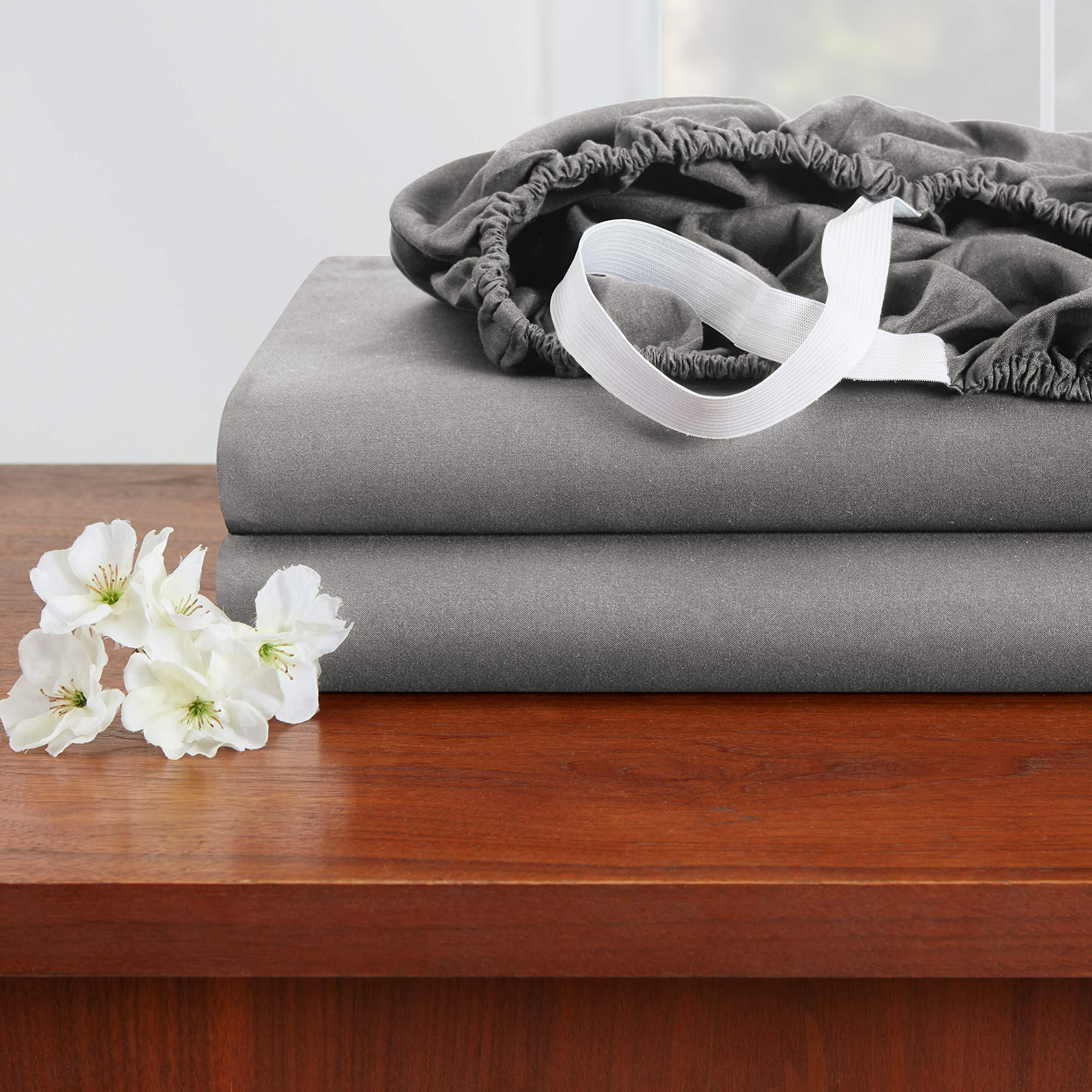 King Sheet Sets - 4 Piece King Size Sheets - 14""-16"" King Size Sheets With Deep Pockets - Soft Microfiber King Size Sheets Set - Fitted Deep Pocket King Size Sheets - Charcoal Gray