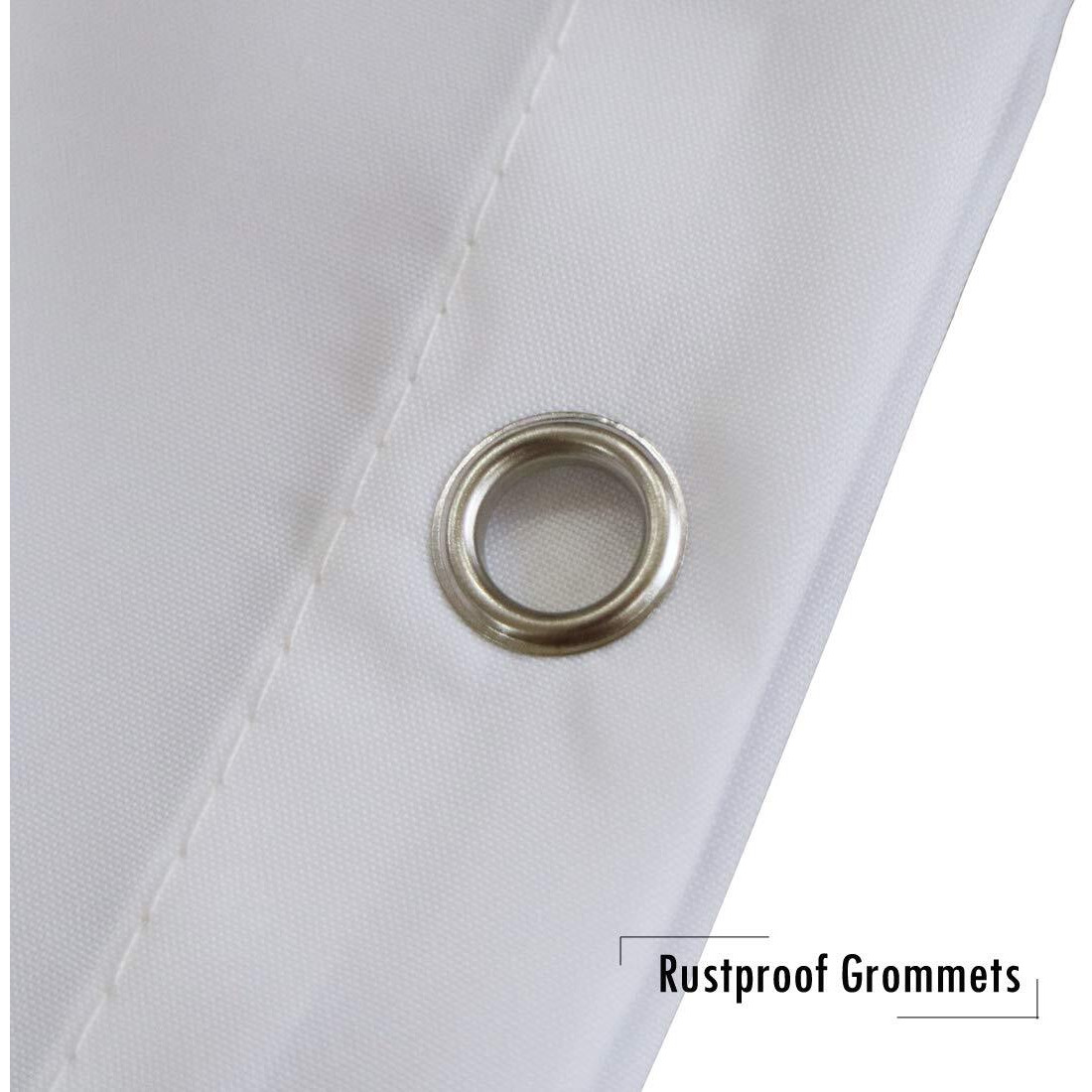 Vosign Short Shower Curtain Liner 48 Inch Length Fabric Bath Curtain Sets For Walk In Tub, Solid White, Hotel Quality, Machine Washable, 72 X 48 Inch