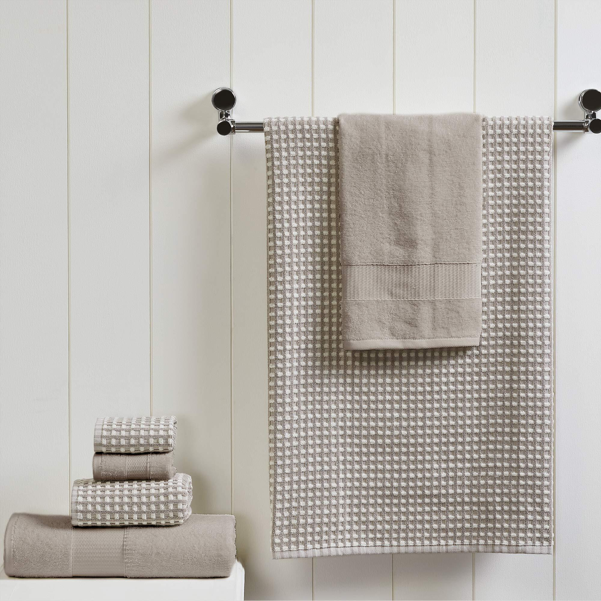 Amrapur Overseas 6-Piece Yarn Dyed Cobblestone Jacquard Towel Set Flax