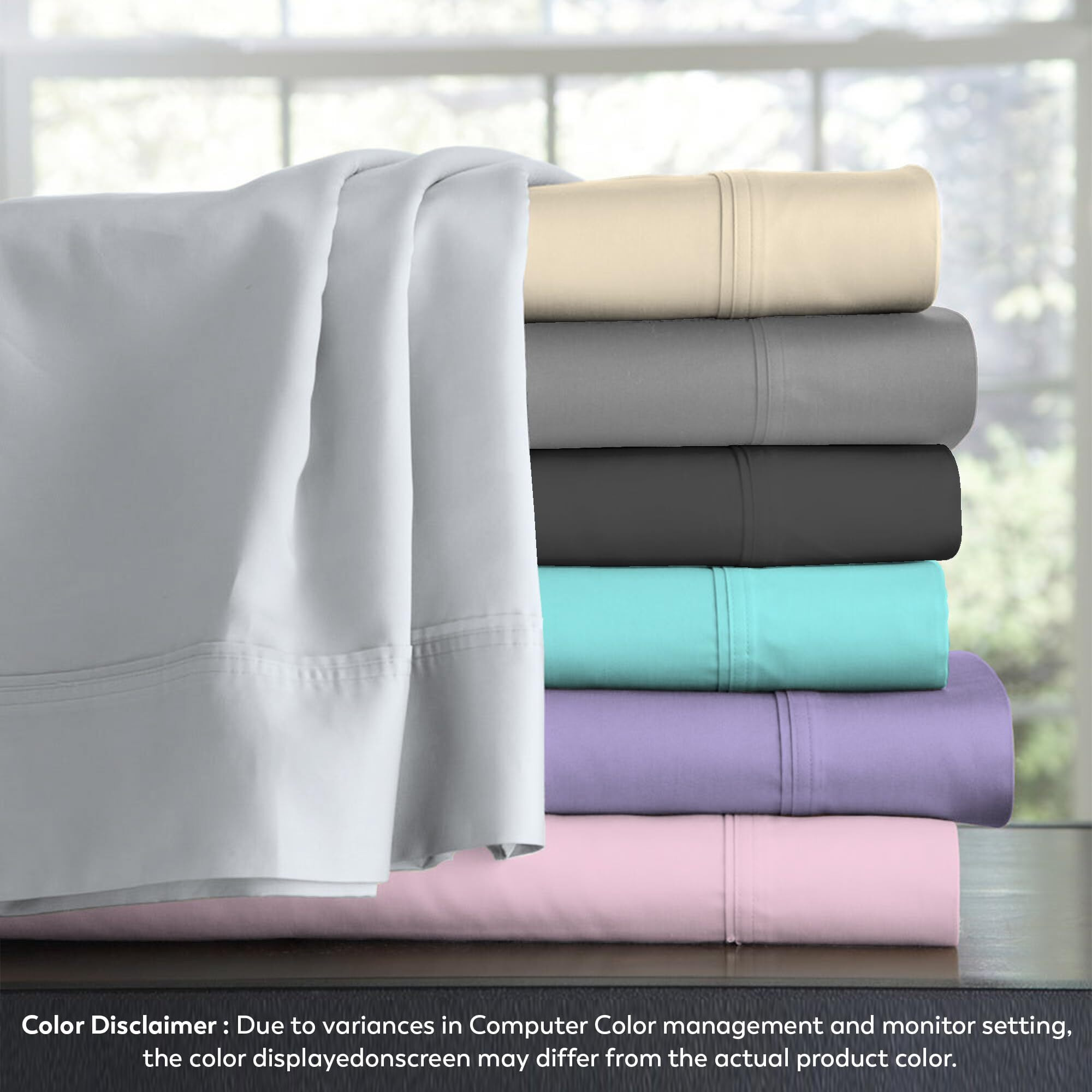 Supreme Elegance Queen Size Sheet Set, 100% Cotton Snow White Bed Sheets Set, Deep Pockets Percale Sheets, Easy Fit, Cooling Bed Sheets For Queen Size Bed