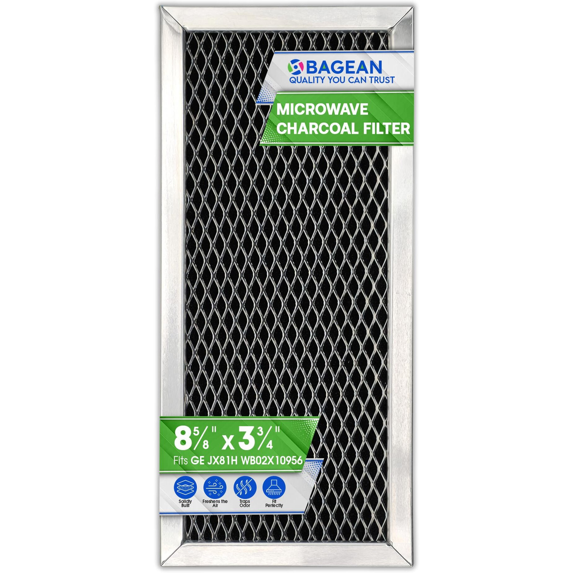 Microwave Filter Replacement 8.67"" X 3.95"" For Jx81H Wb02X10956 Ge Microwave Charcoal Filter - Fits Samsung Carbon Filter - Freshens And Filters Kitchen Air In Over-The-Range Oven Stove Fan (1)