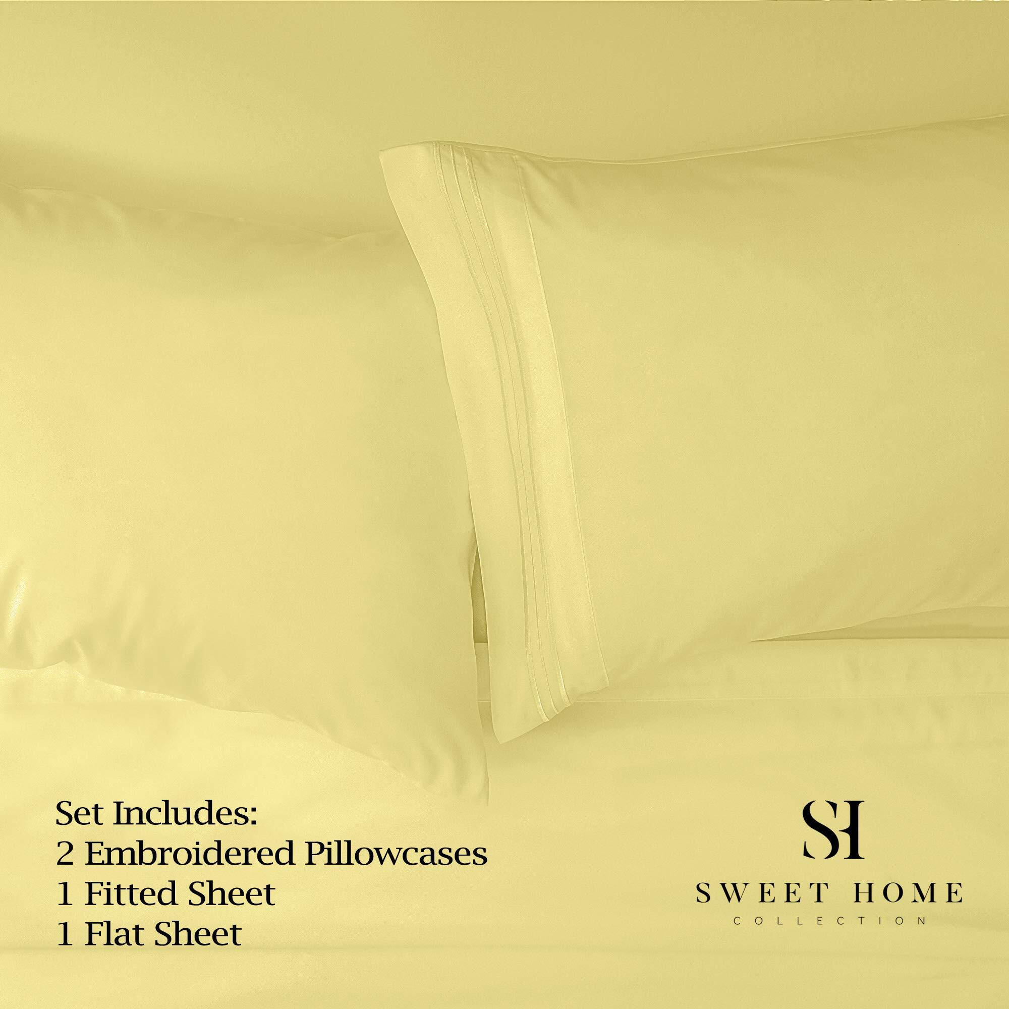 1500 Supreme Collection Extra Soft Rv Queen Sheet Set, Pale Yellow- Luxury Bed Sheet Set With Deep Pocket Wrinkle Free Bed Sheets, Rv Queen Size, Pale Yellow