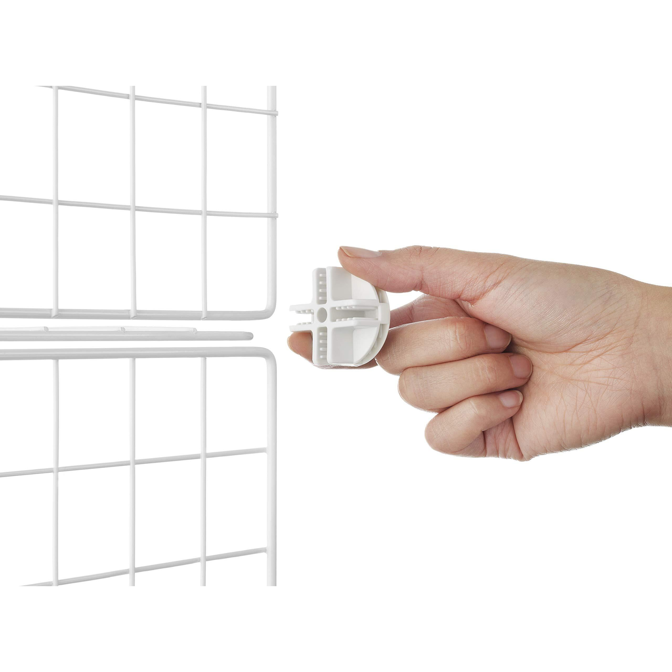 Whitmor Storage Cubes - Stackable Interlocking Wire Shelves - White (Set Of 6)
