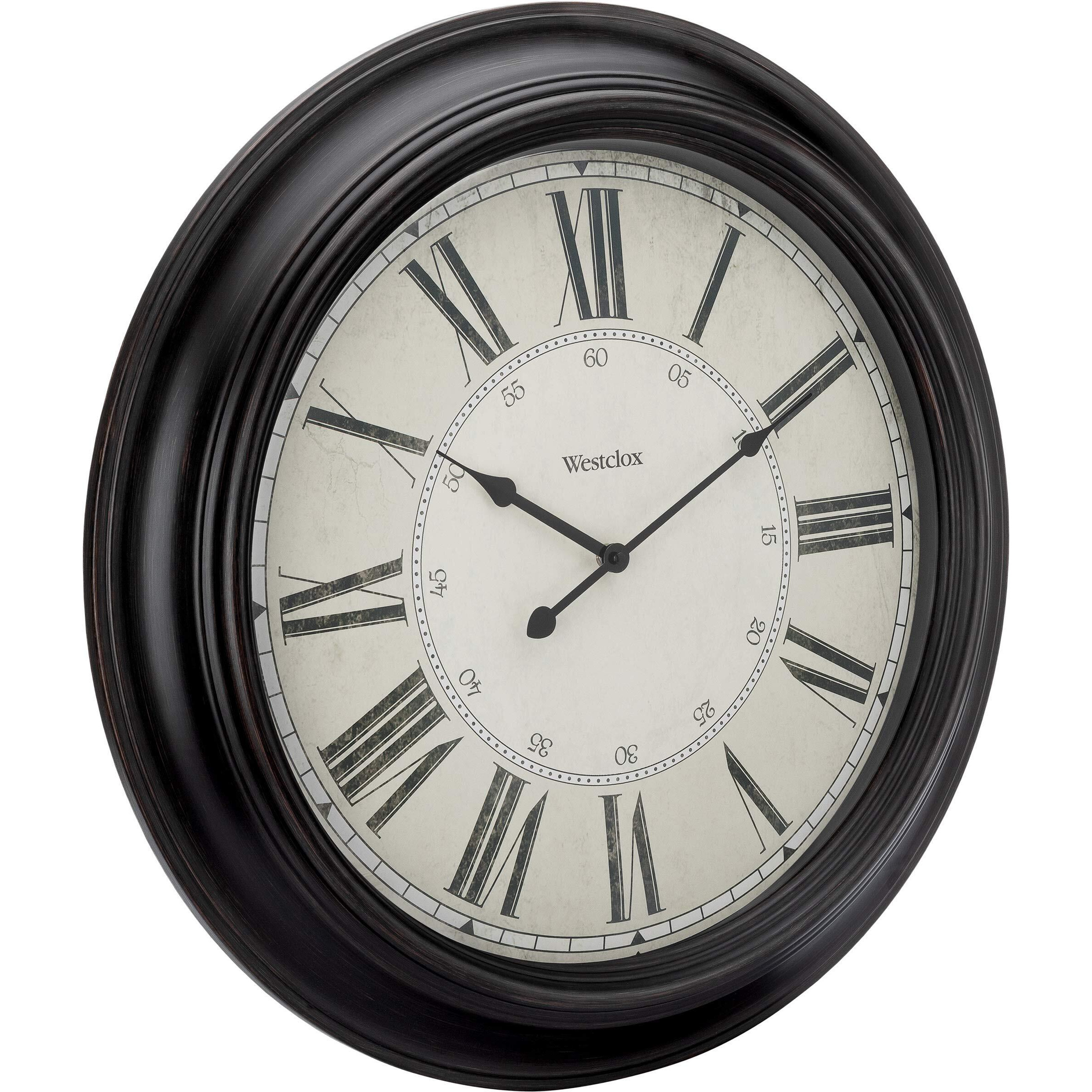 Westclox 32213Vbk 24 Inch Traditional Wall Clock Battery-Operated Clock For Living Room, Bedroom, Office | Ideal Housewarming Gift