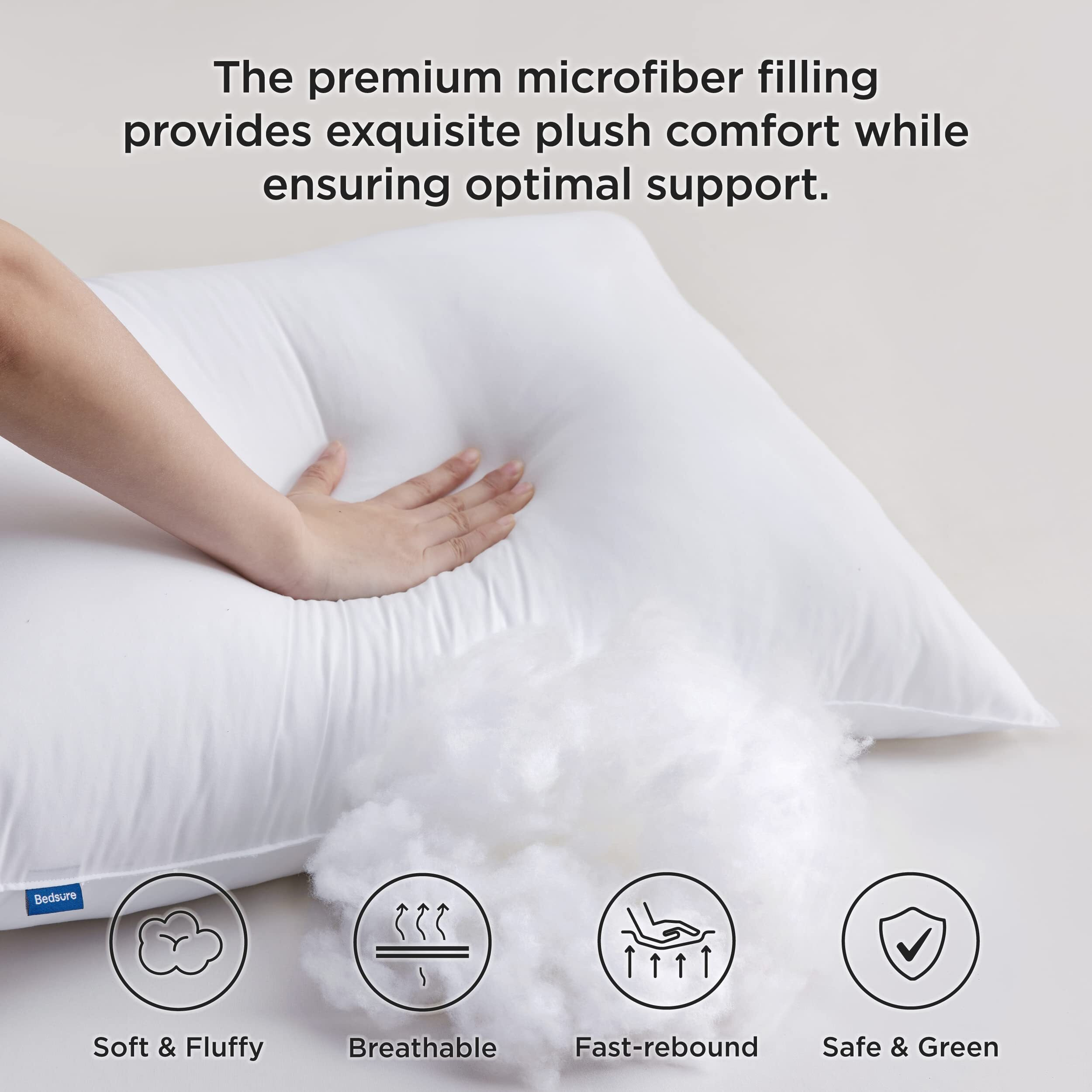 Bedsure Pillows Standard Size Set Of 2 - Standard Size Bed Pillows 2 Pack Hotel Quality Premium Down Alternative For Sleeping Soft And Supportive Filling For Side, Back Sleepers