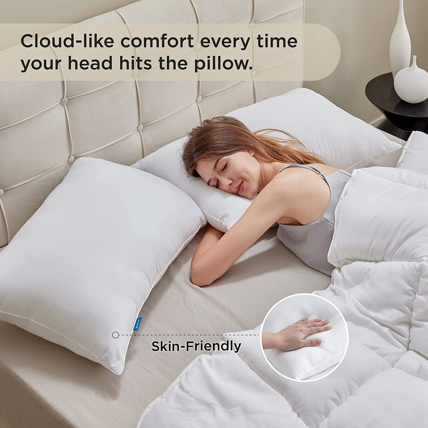 Bedsure Pillows Standard Size Set Of 2 - Standard Size Bed Pillows 2 Pack Hotel Quality Premium Down Alternative For Sleeping Soft And Supportive Filling For Side, Back Sleepers