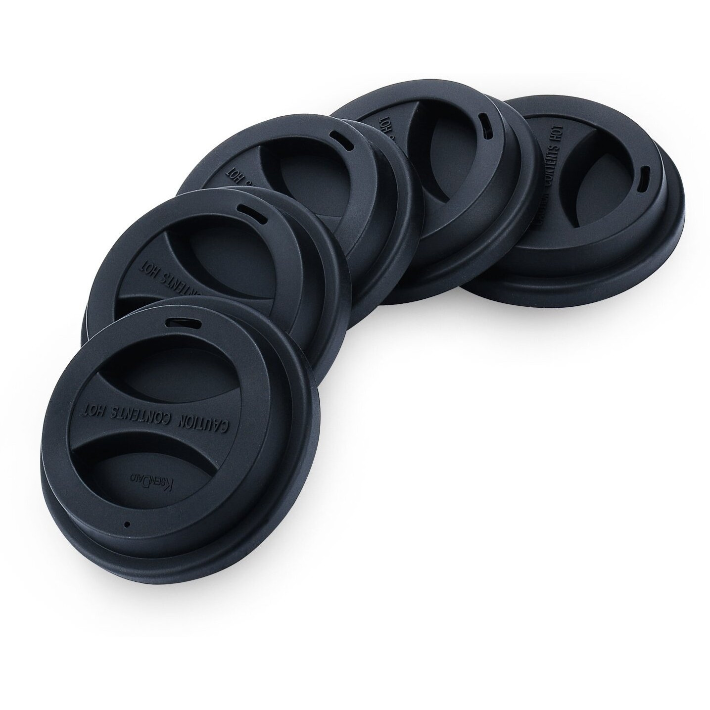 Coffee Mug Lids(3.15"&quotInner Diameter,3.43"&quotOuter Diameter), Ksendalo Thicker Eco Reusable Silicone Travel Mug Lids, Silicone Cup Cover Set,Black(5Pcs)