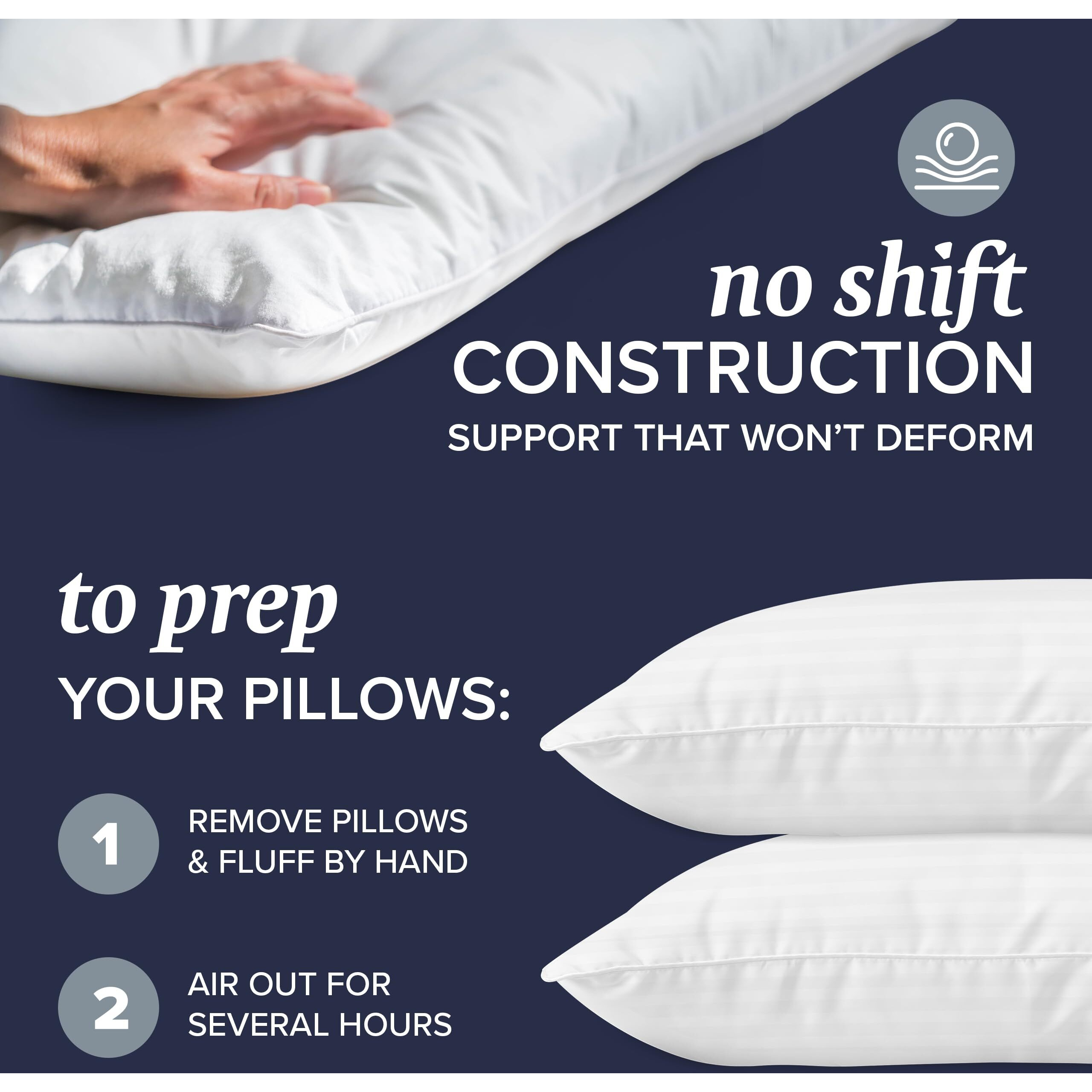 Beckham Hotel Collection Bed Pillows Standard / Queen Size Set Of 2 - Down Alternative Bedding Gel Cooling Pillow For Back, Stomach Or Side Sleepers