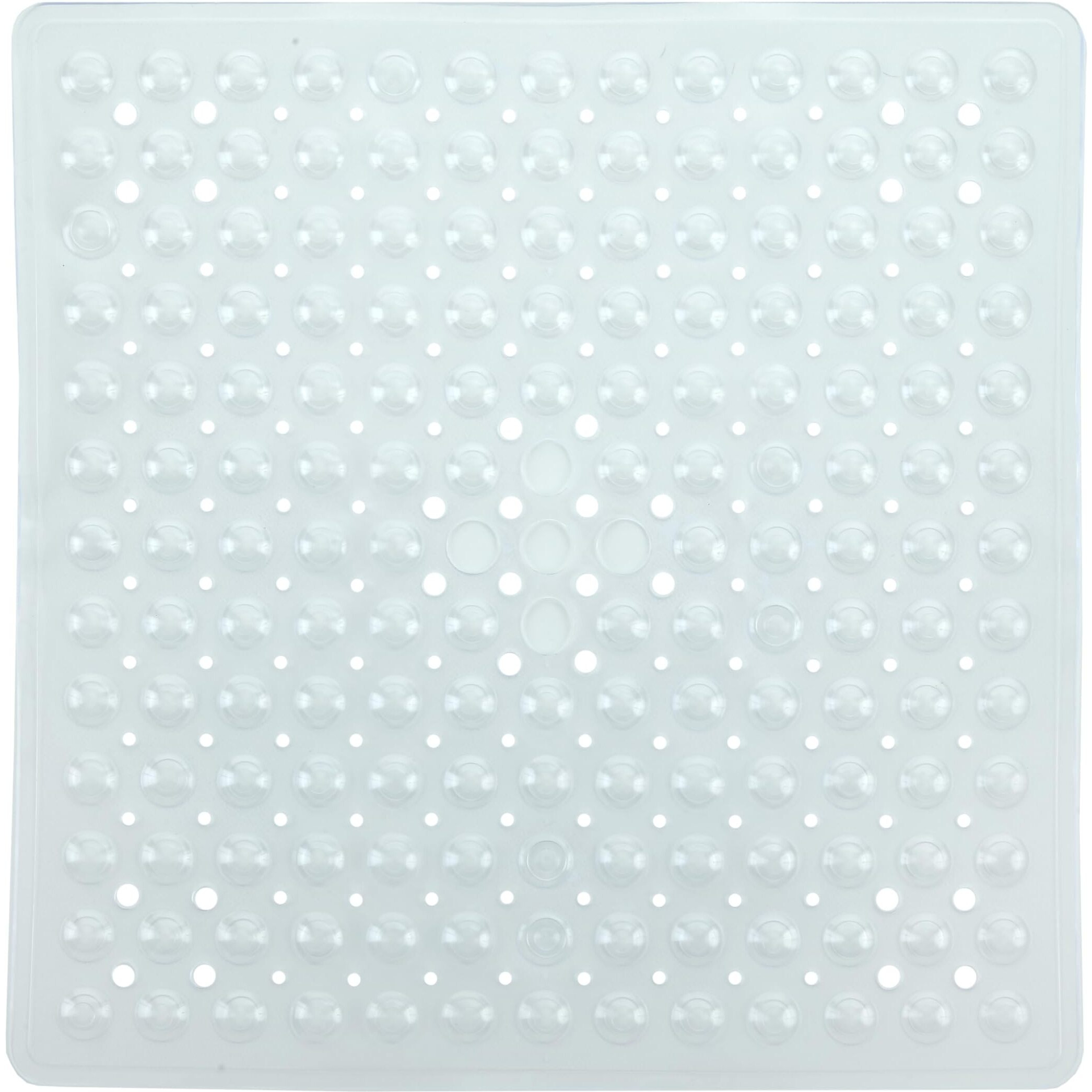 Slipx Solutions Essential Square Shower Mat, 21"&quotX21"", Grippy Textured Surface, 25% Stronger Suction Cups, Non-Slip Shower Floor Mat For Bathers Of All Ages, Fits Standard Shower Stalls & Tubs, Clear