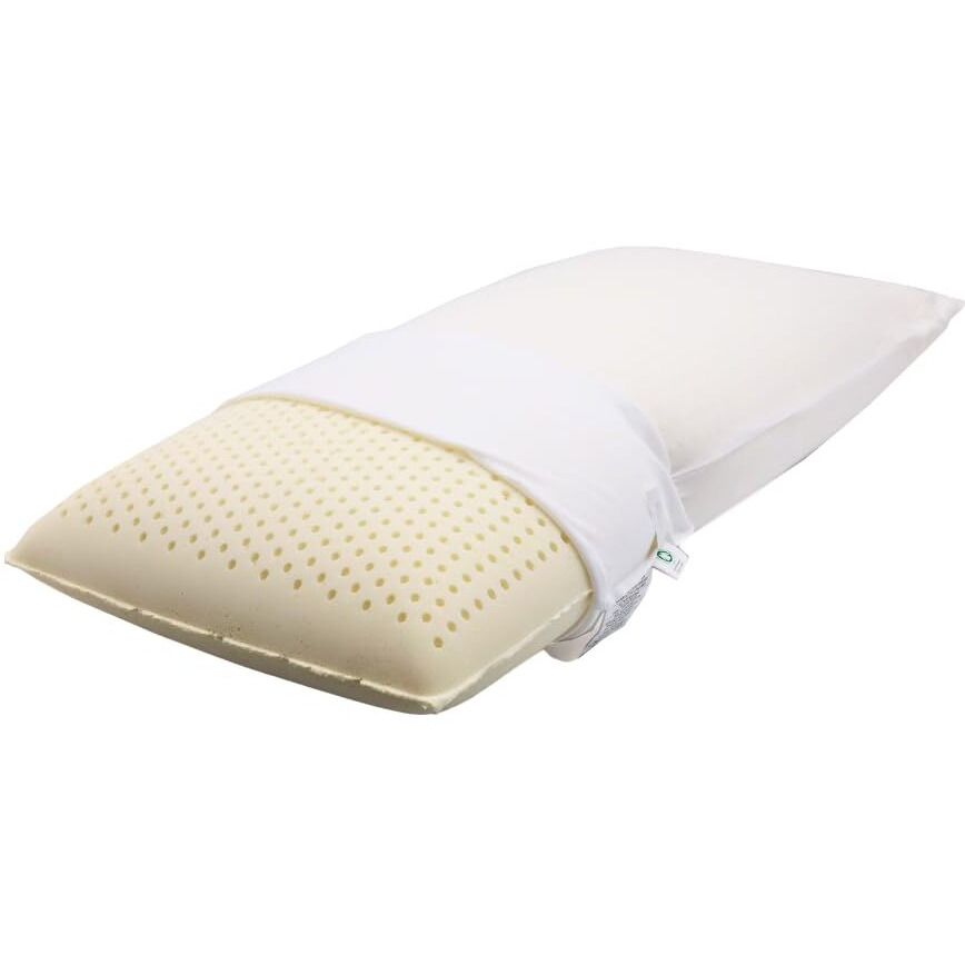 Organictextiles Natural Latex Pillow With Organic Cotton Cover (Queen Size, Medium), Gots Certified, Bed Pillow For Sleeping, Neck Pain Relief Help, Head Support, For Side Back Stomach Sleeper