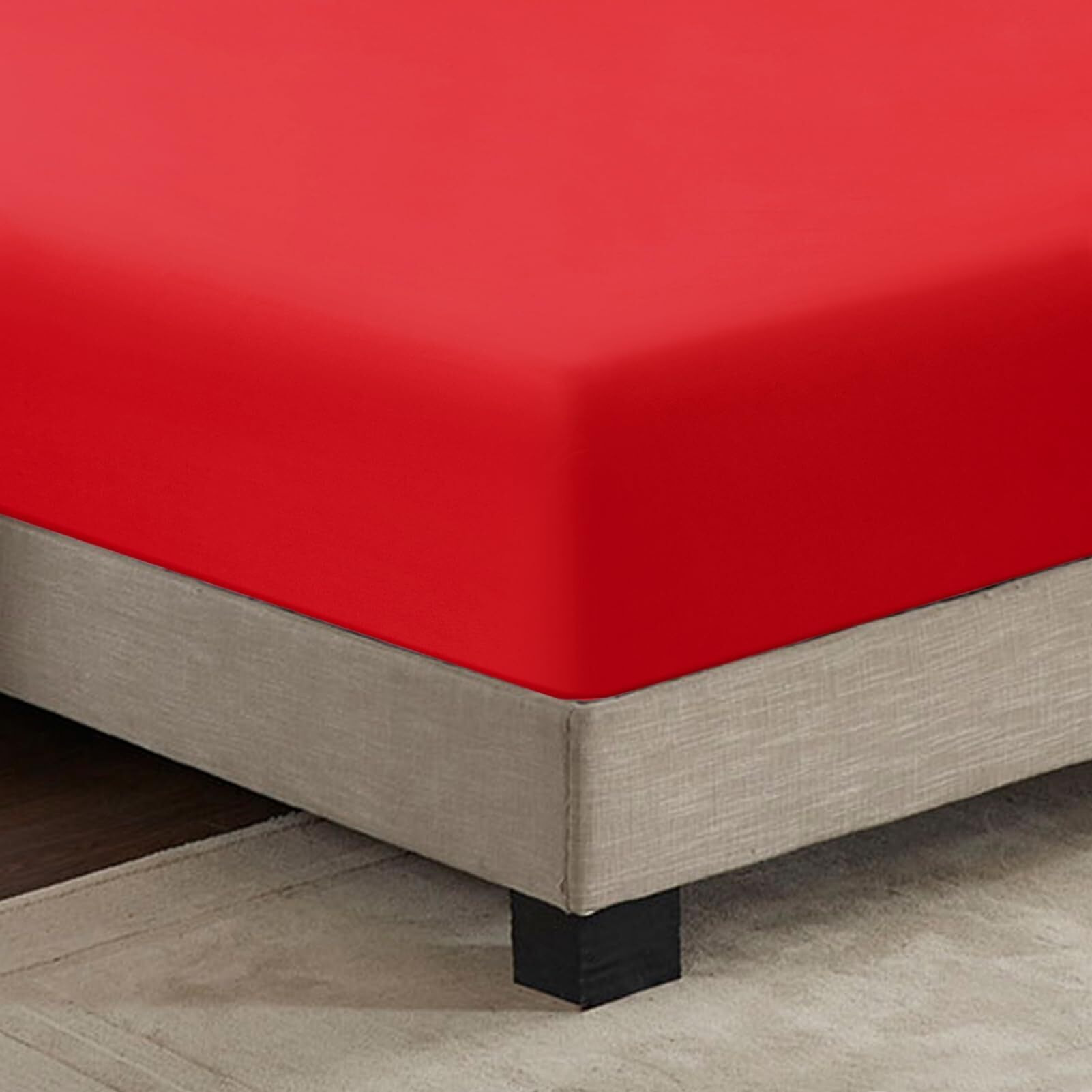 Artall Soft Microfiber Bed Sheet Set 3-Piece With Deep Pocket Bedding - Twin, Red