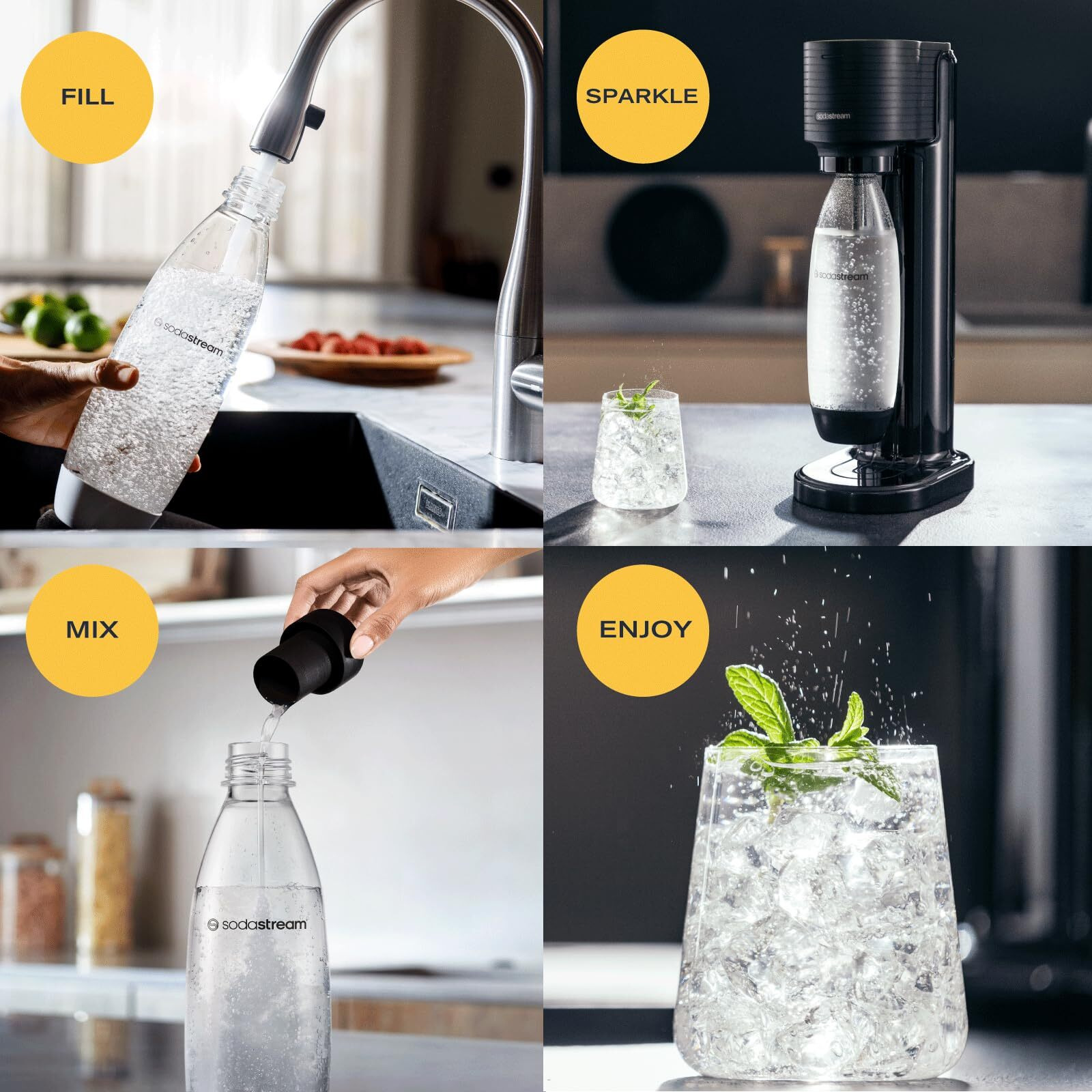 Sodastream Gaia Sparkling Water Maker, Black